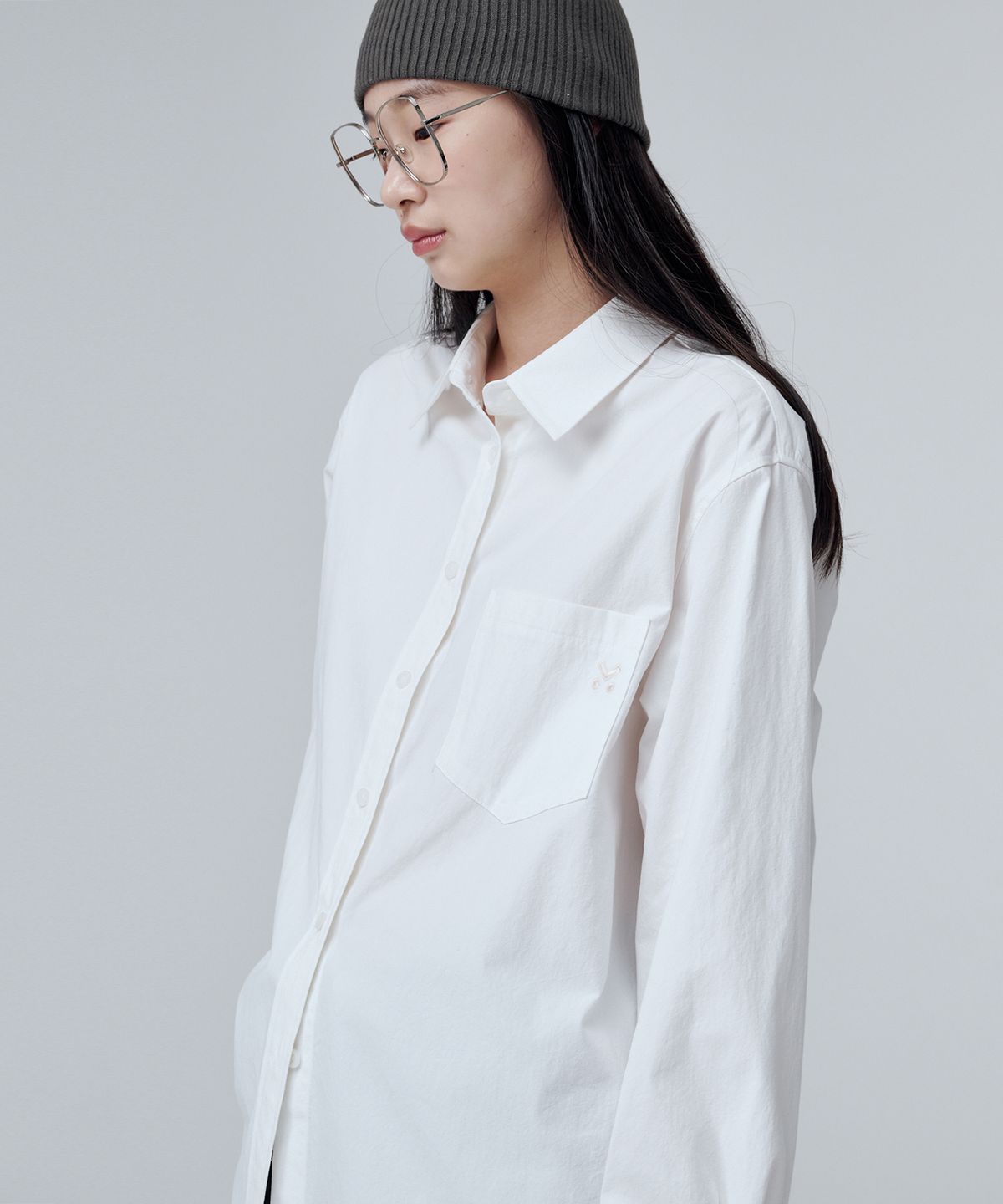 마롭(MALOUPE) 4108 레귤러핏 포켓 셔츠 (화이트)