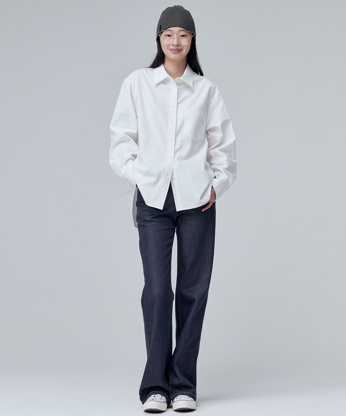마롭(MALOUPE) 4108 레귤러핏 포켓 셔츠 (화이트)