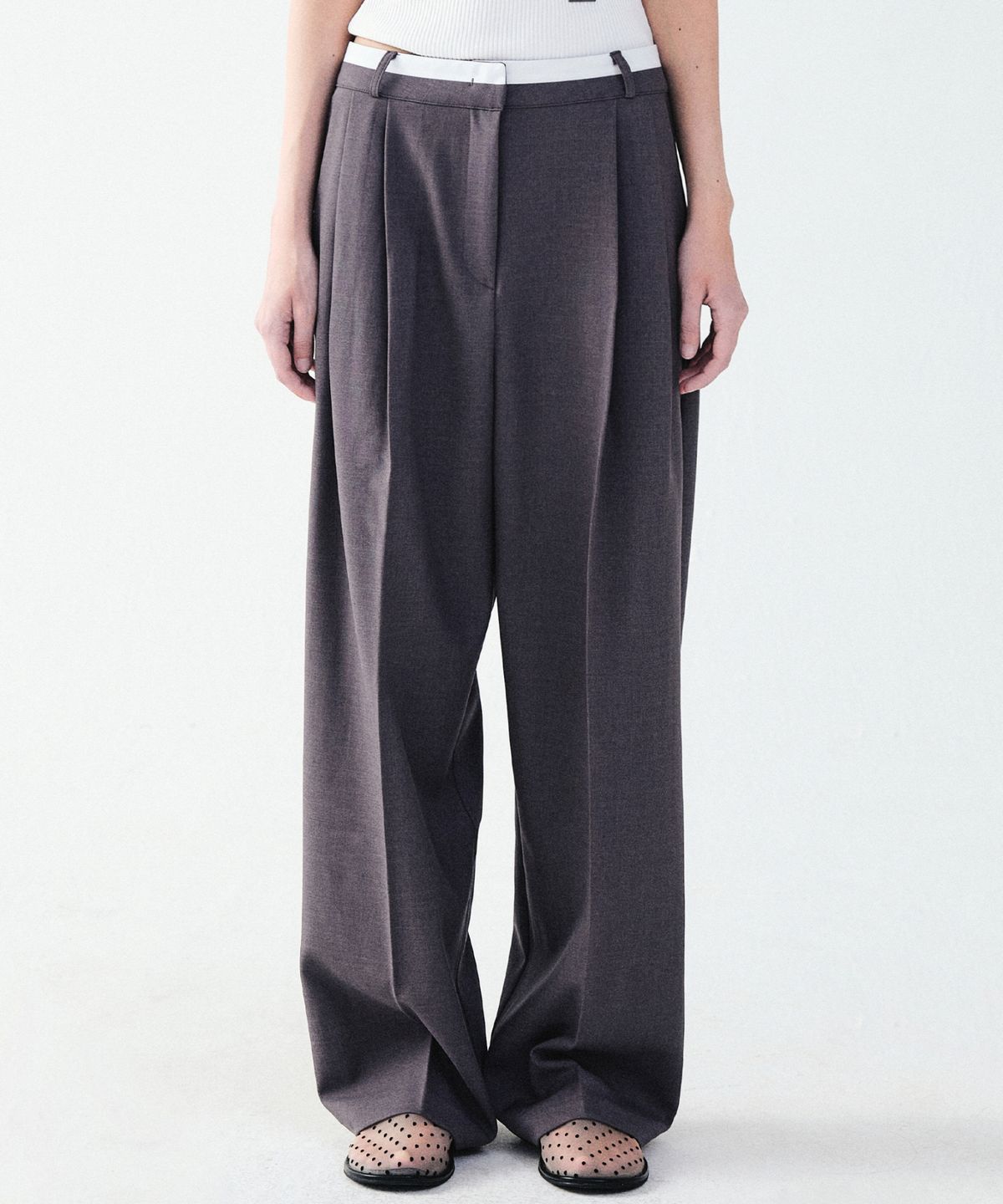 닉앤니콜(NICK&NICOLE) DOUBLE WAISTBAND SLACKS_2 COLOR