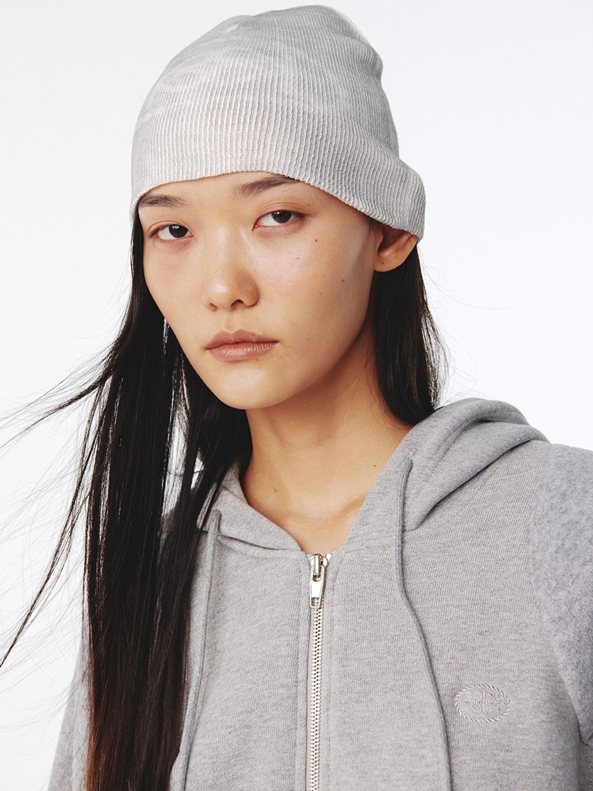 기준(KIJUN) Print Knit Beanie UNISEX Grey
