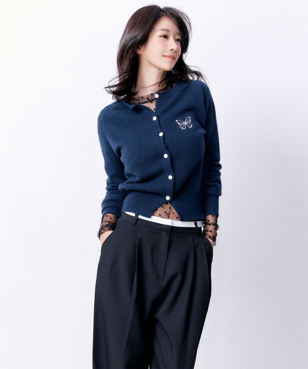 닉앤니콜(NICK&NICOLE) DOUBLE WAISTBAND SLACKS_BLACK