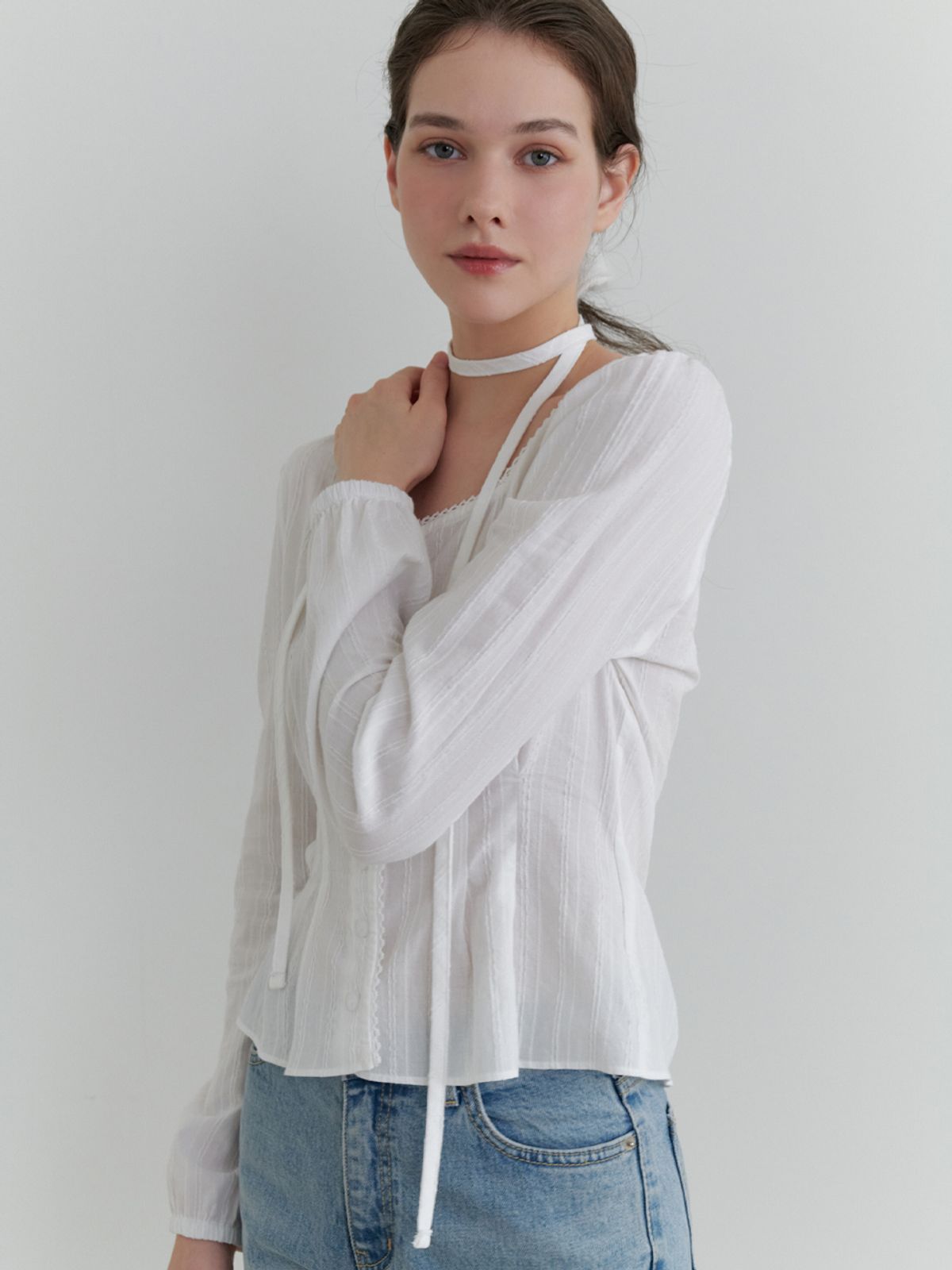 리엘(RE L) Dittany lace blouse (white)