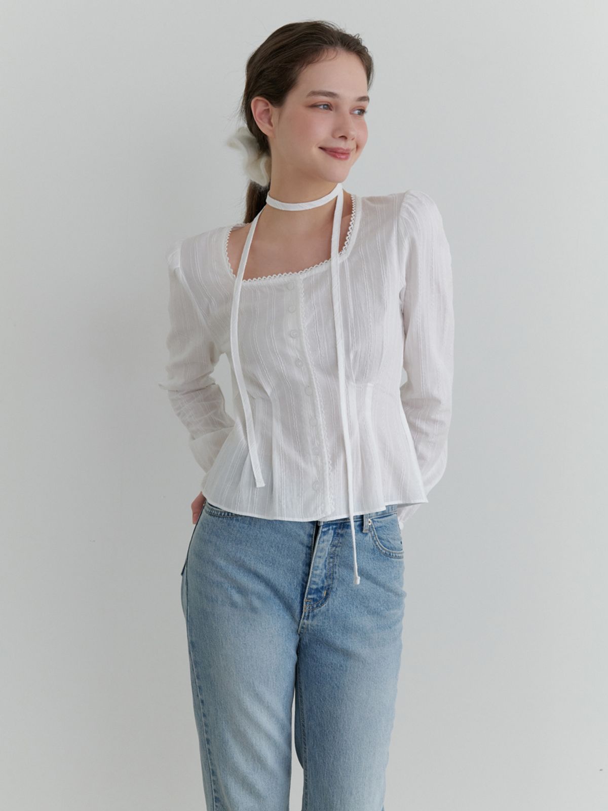 리엘(RE L) Dittany lace blouse (white)