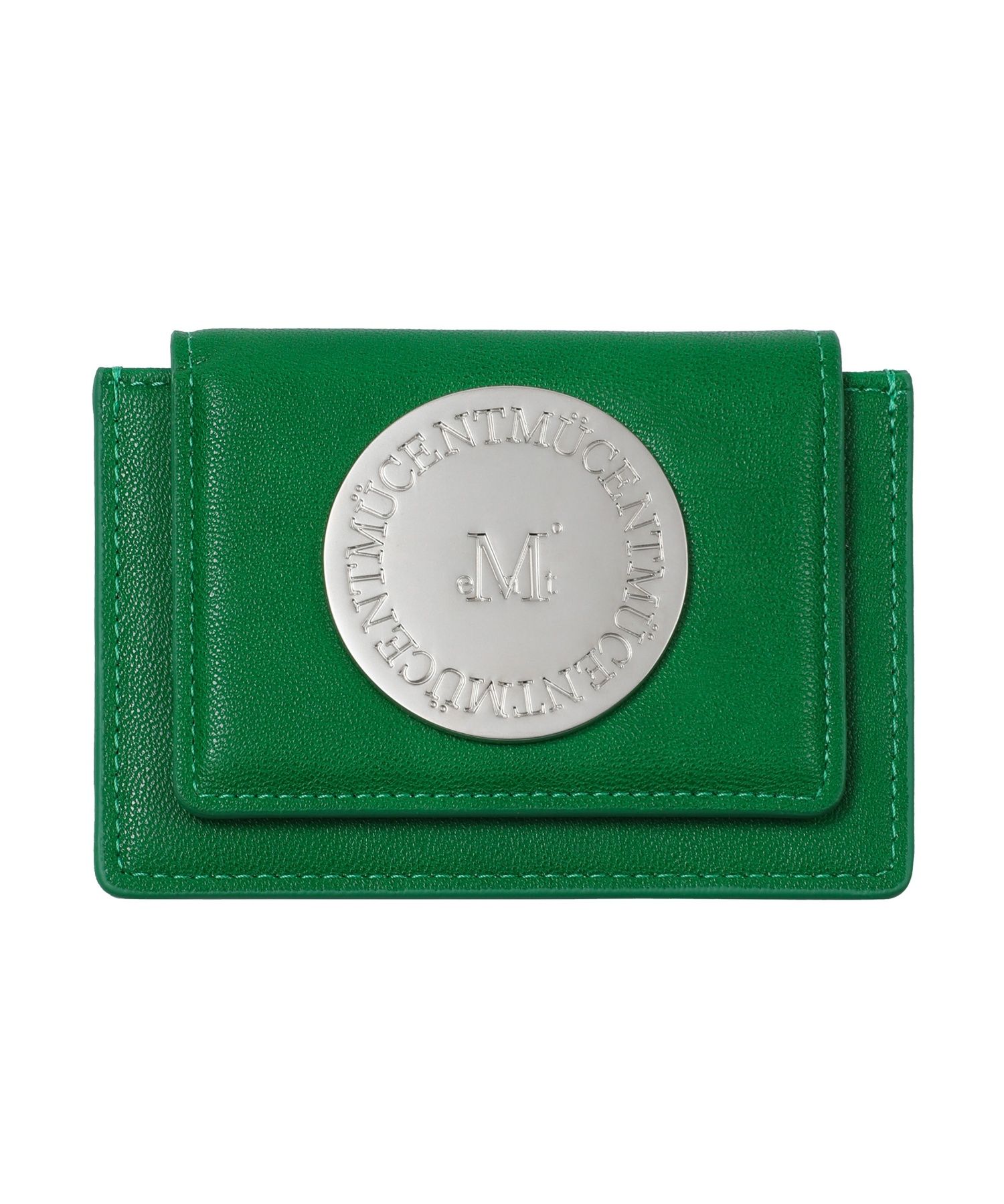 ◇MUCENT◇ Cover Signature l Logo Saffiano Accordion Wal MUSINSA | MUCENT Round Metal Logo Saffiano Accordion Wallet