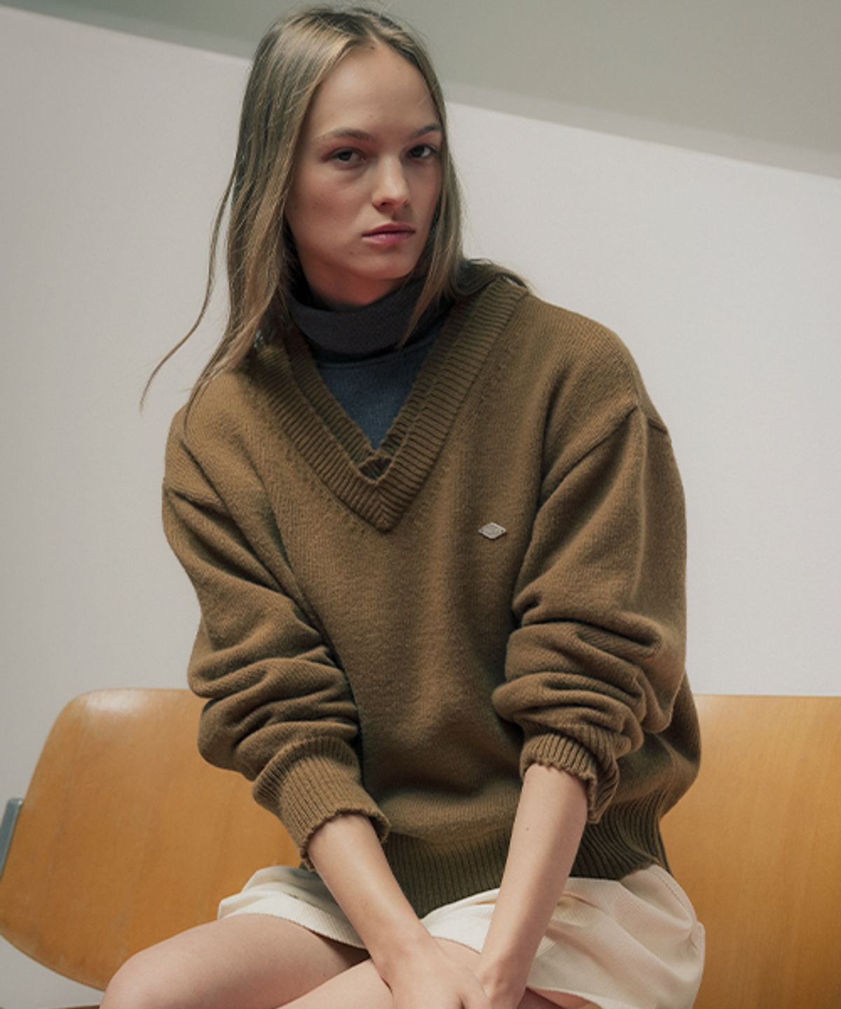 틸아이다이(TILL I DIE) Double rib v-neck wool blended knit_4color