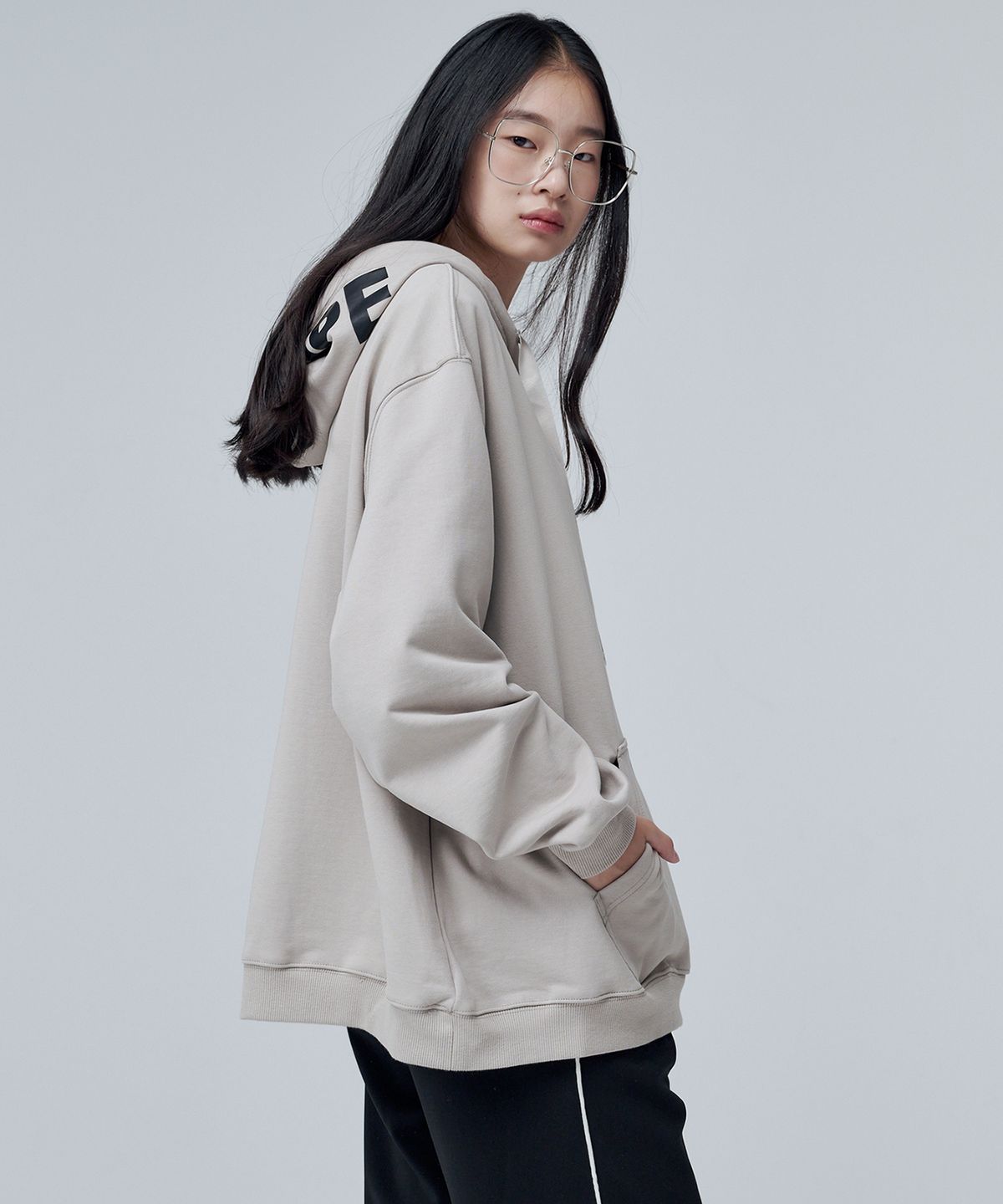 마롭(MALOUPE) 5403 레귤러핏 후드 스웻셔츠 (베이지)