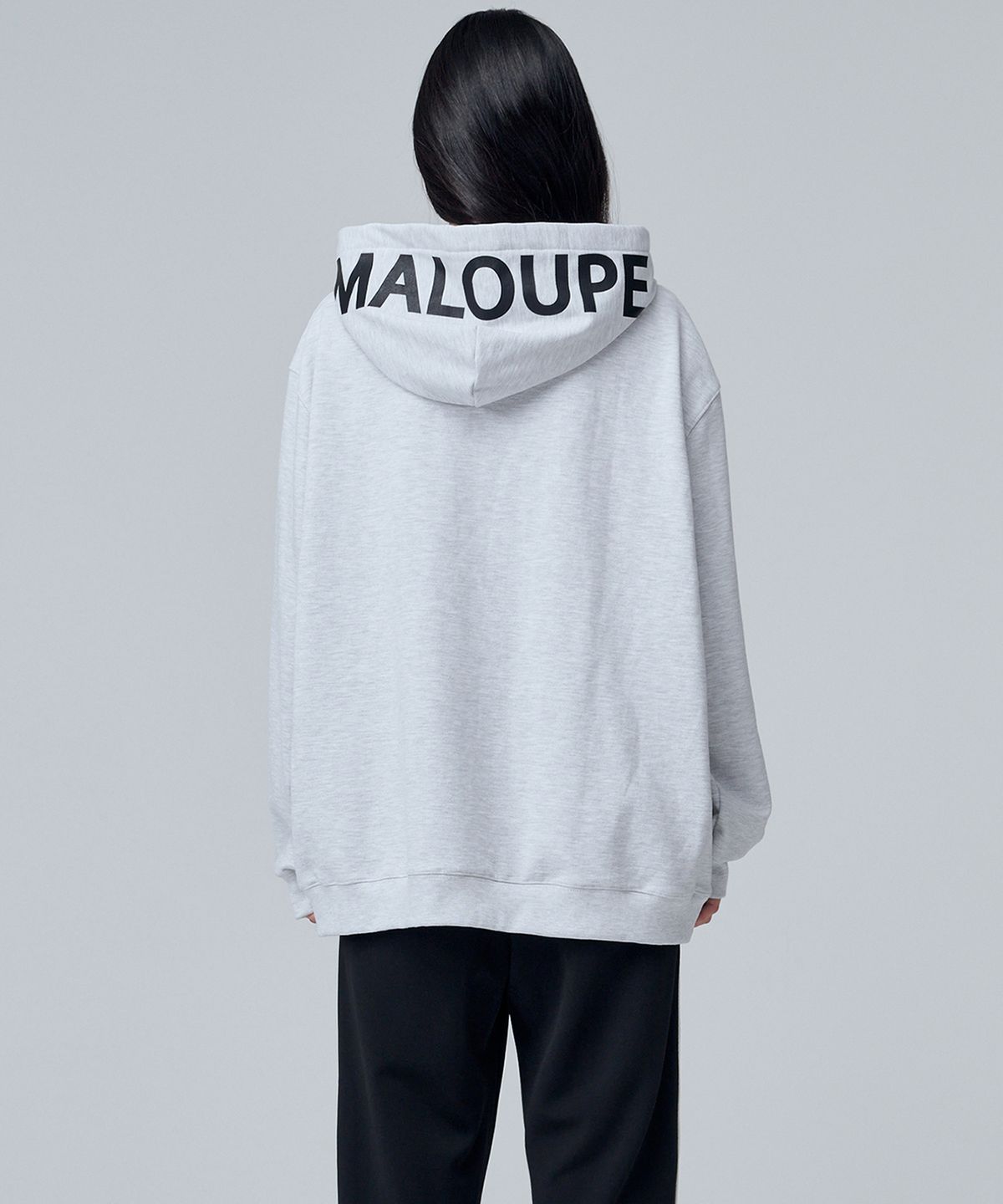 마롭(MALOUPE) 5403 레귤러핏 후드 스웻셔츠 (그레이)
