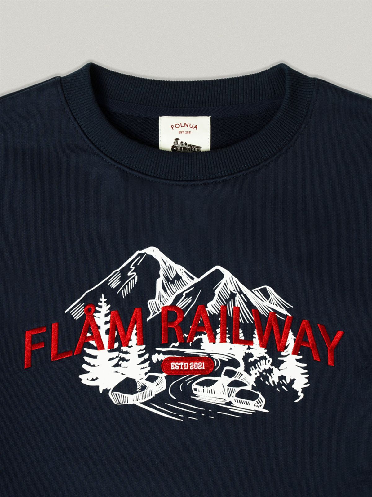 폴뉴아(FOLNUA) RAILWAY OVER FIT SWEAT SHIRT (NAVY)