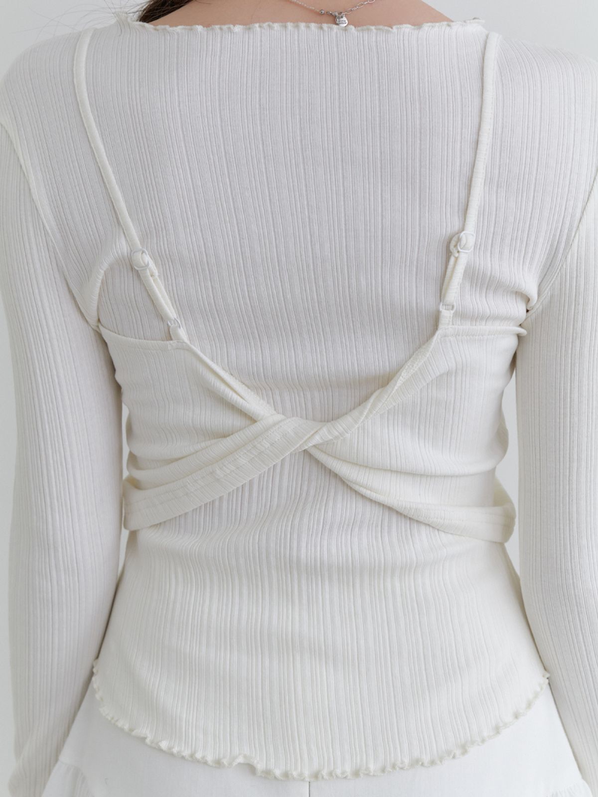 리엘(RE L) [3rd] Rig bustier t-shirt_2piece (ivory)