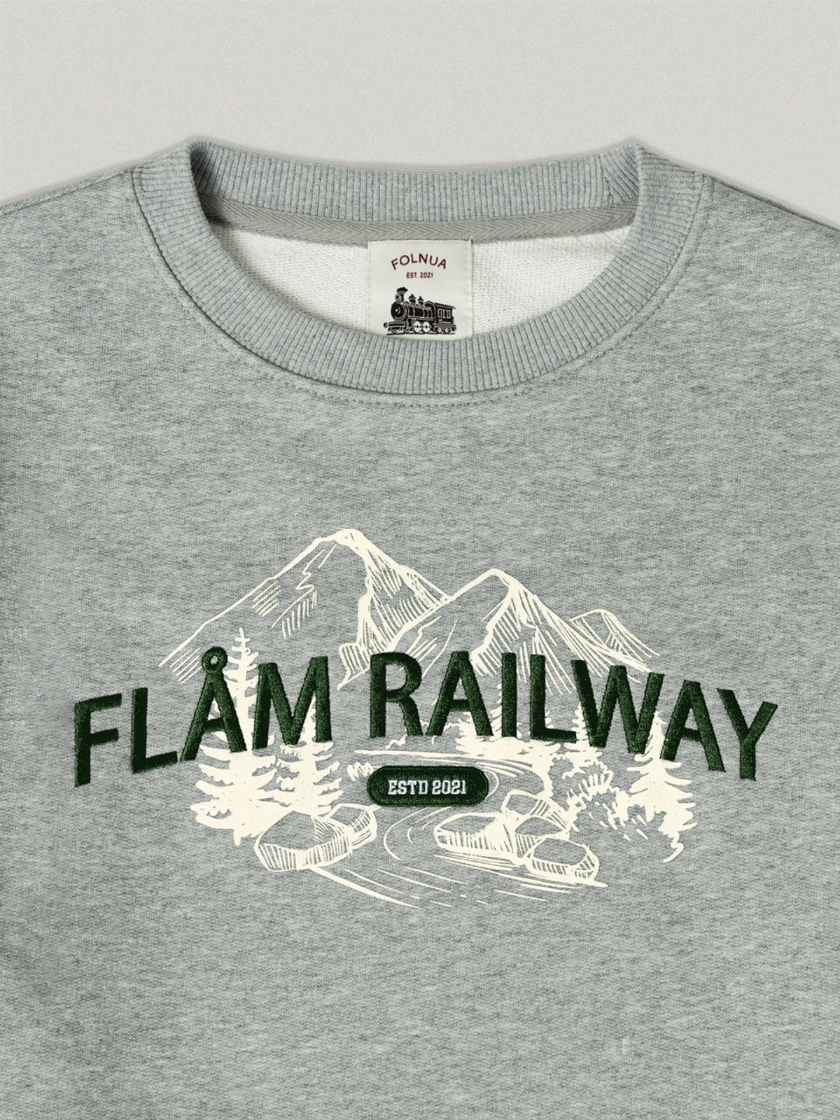 폴뉴아(FOLNUA) RAILWAY OVER FIT SWEAT SHIRT (GRAY)