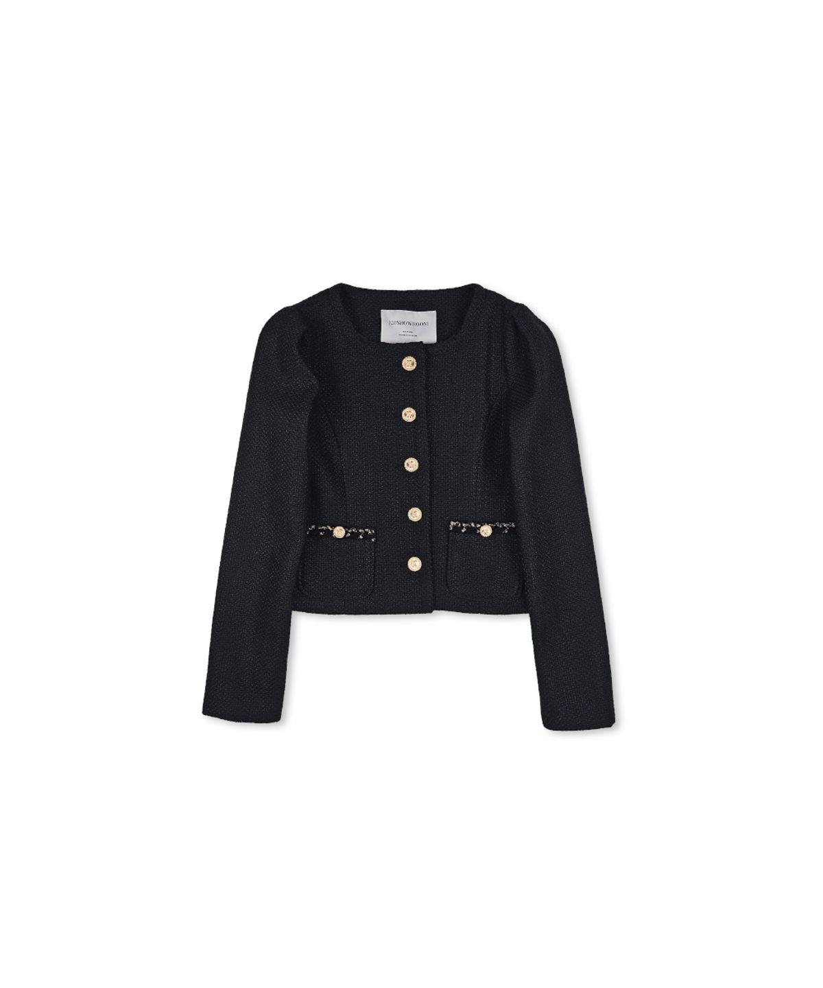 320쇼룸(320SHOWROOM) Tweed Puff Sleeve Jacket Black