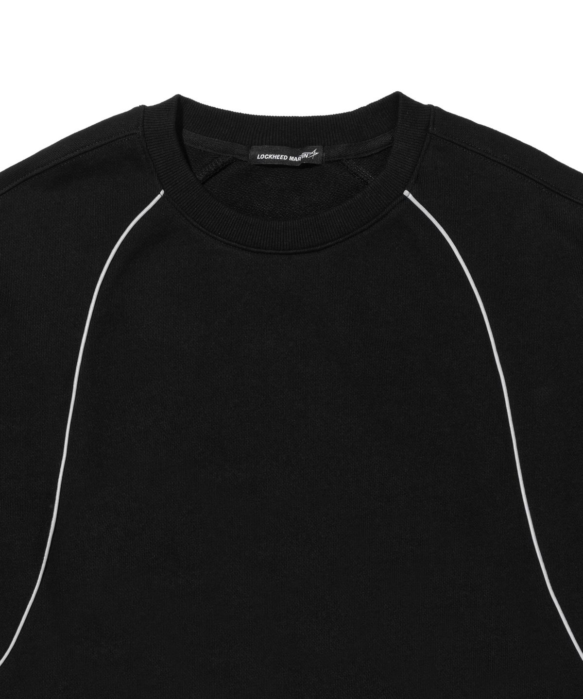 록히드마틴(LOCKHEED MARTIN) LM BLOCKING REFLECTIVE PIPING CREW NECK (BLACK)