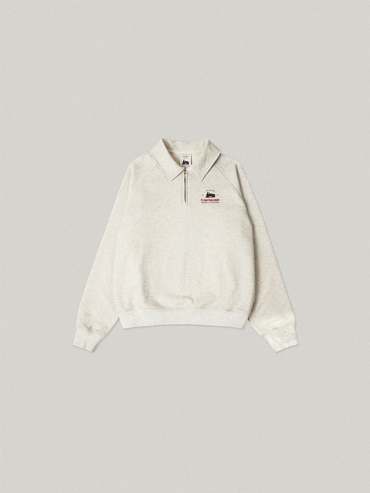 폴뉴아(FOLNUA) DUR COLLAR ZIP UP SWEAT SHIRT (OATMEAL)