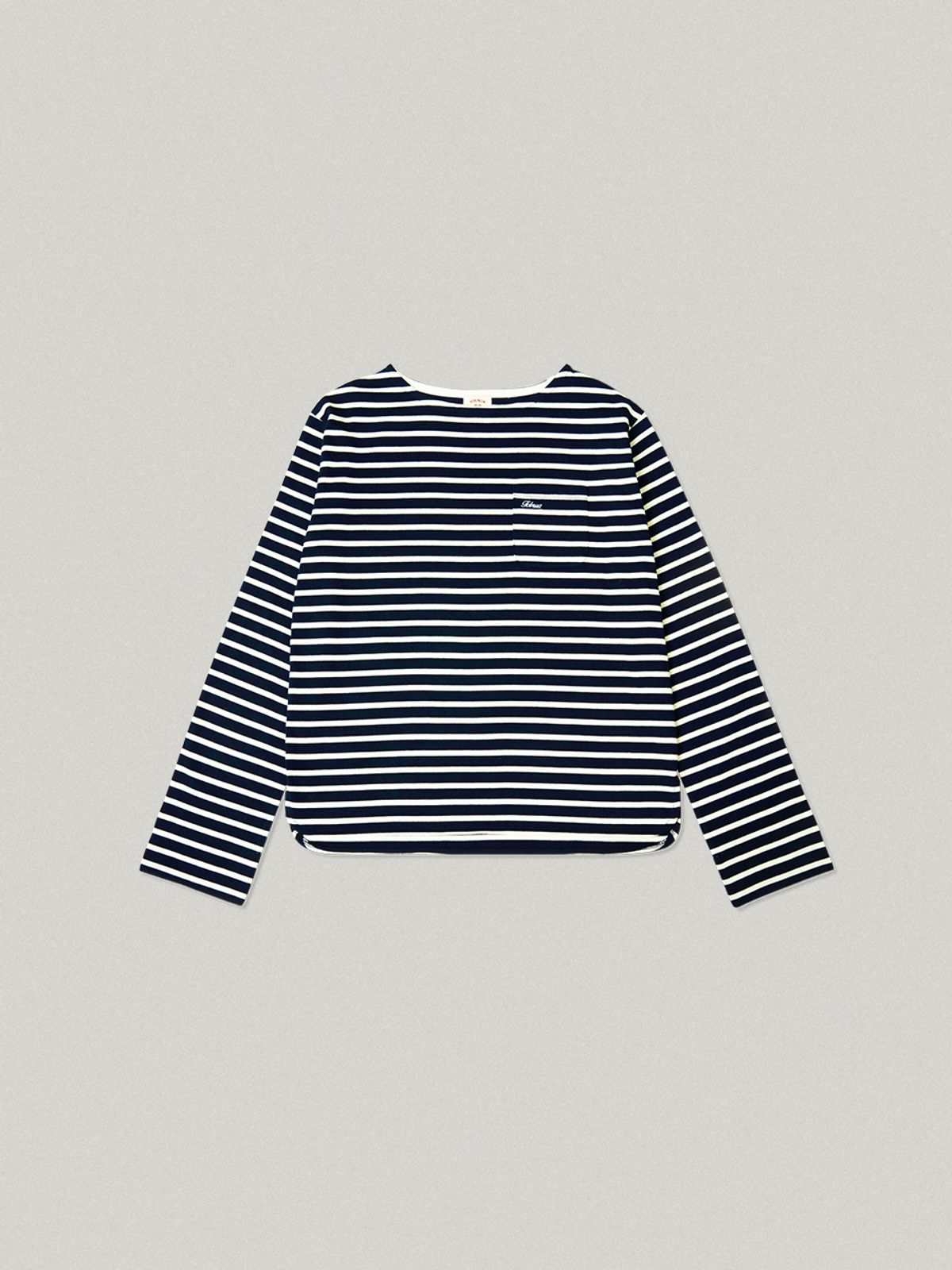 폴뉴아(FOLNUA) NUER STRIPE T-SHIRT (NAVY IVORY)