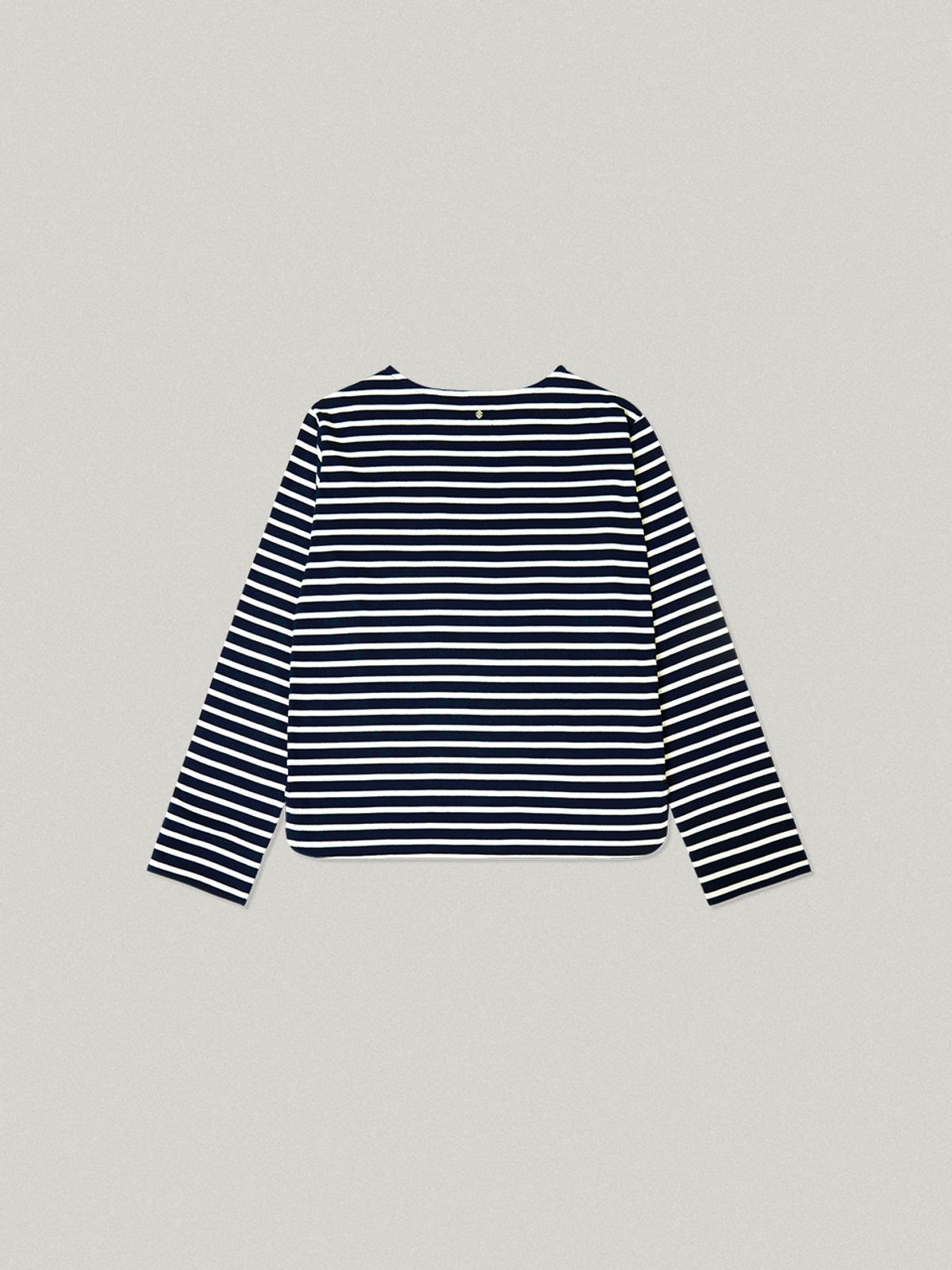 폴뉴아(FOLNUA) NUER STRIPE T-SHIRT (NAVY IVORY)