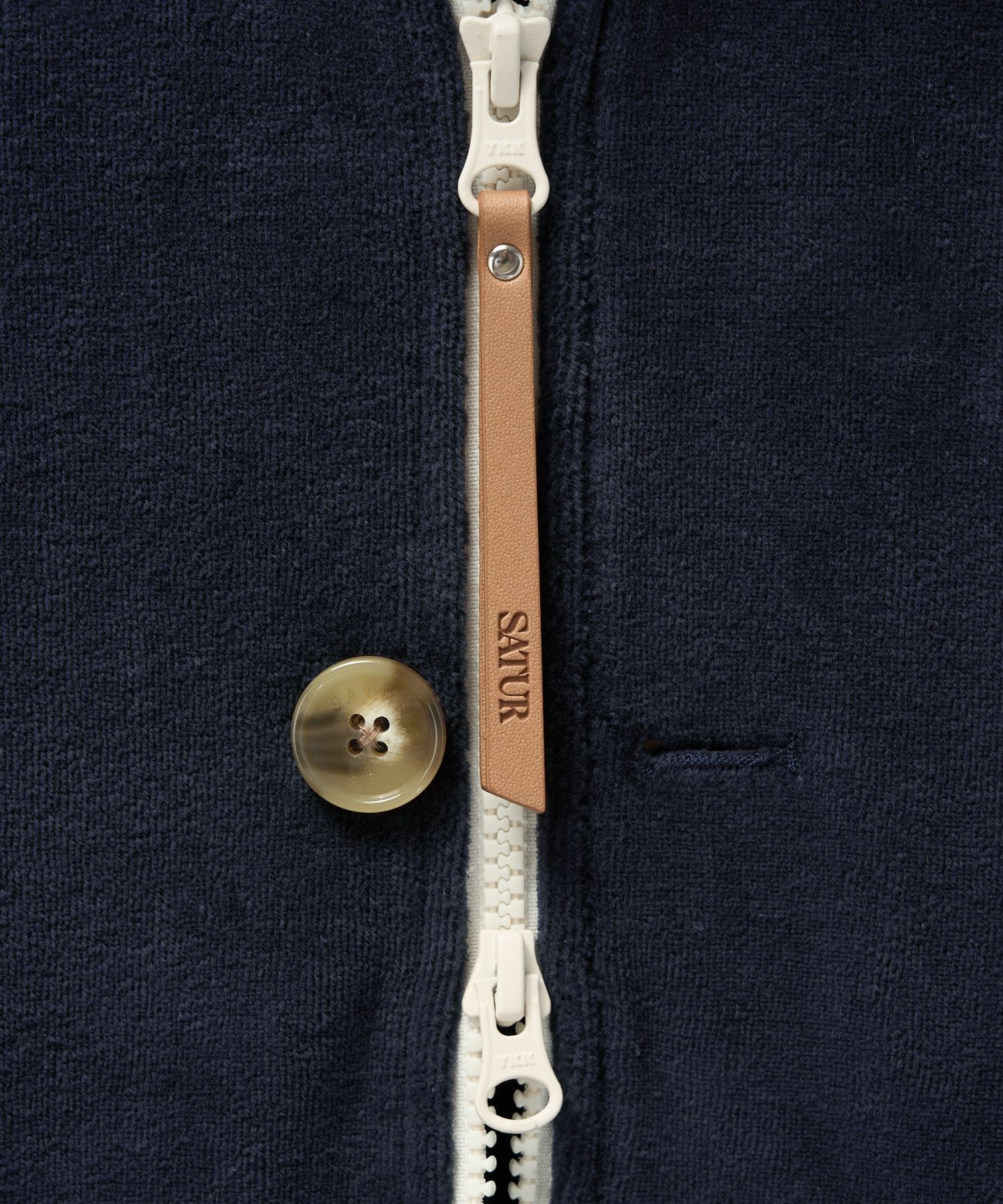 MUSINSA | SATUR Lawton Velour Track Zip-Up Jacket Navy