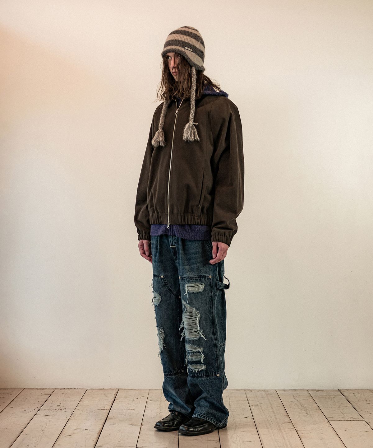 더바이닐하우스(THEVINYLHOUSE) BLOUSON JACKET CHARCOAL