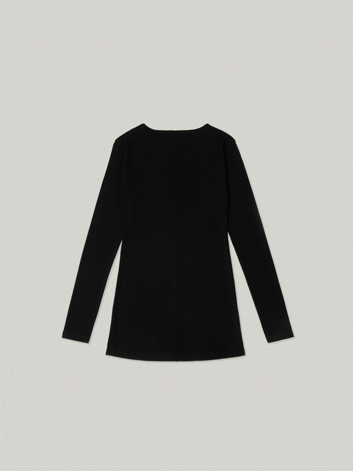폴뉴아(FOLNUA) FOULARD LONG LAYERED T-SHIRT (BLACK)