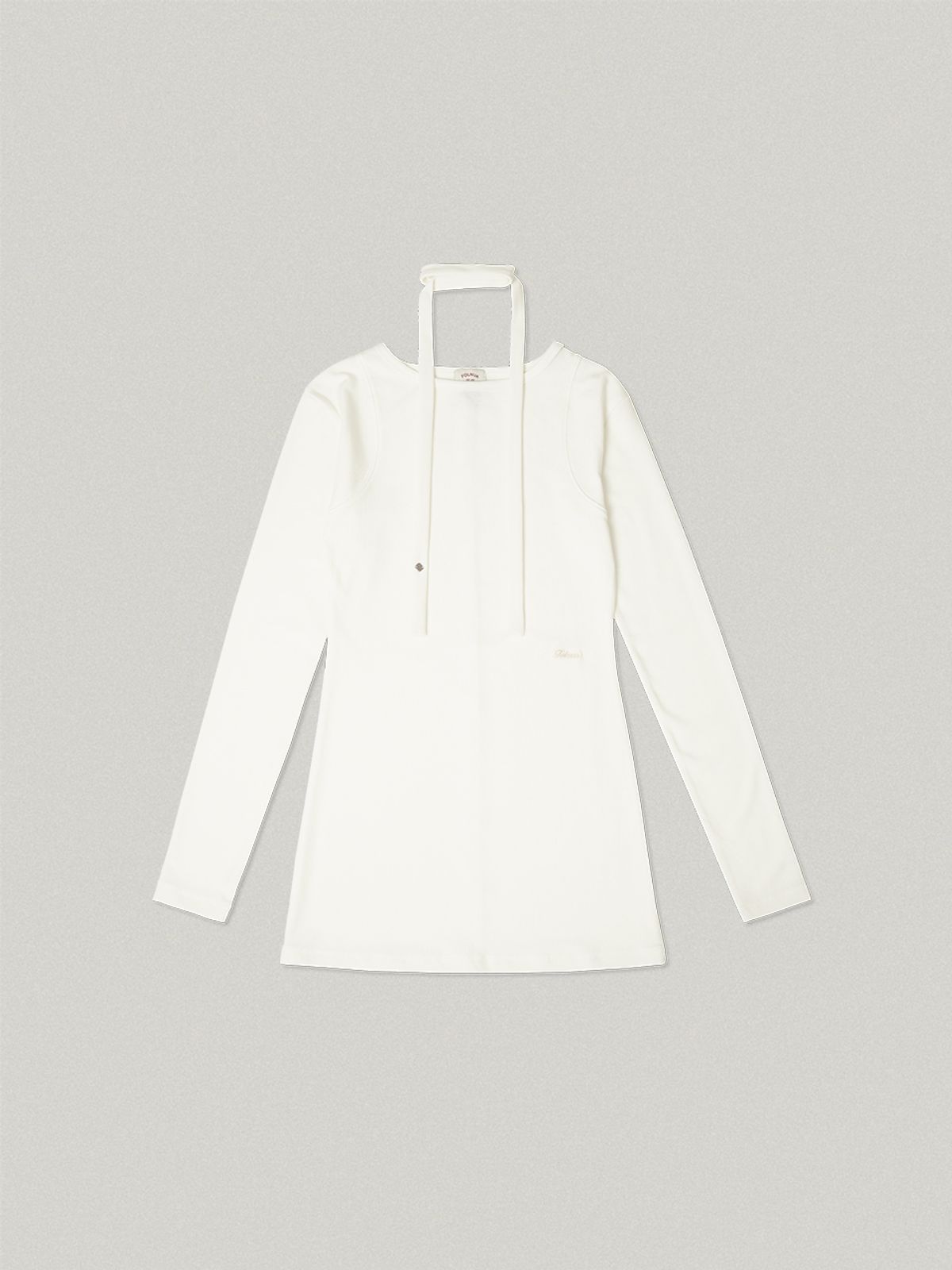 폴뉴아(FOLNUA) FOULARD LONG LAYERED T-SHIRT (IVORY)