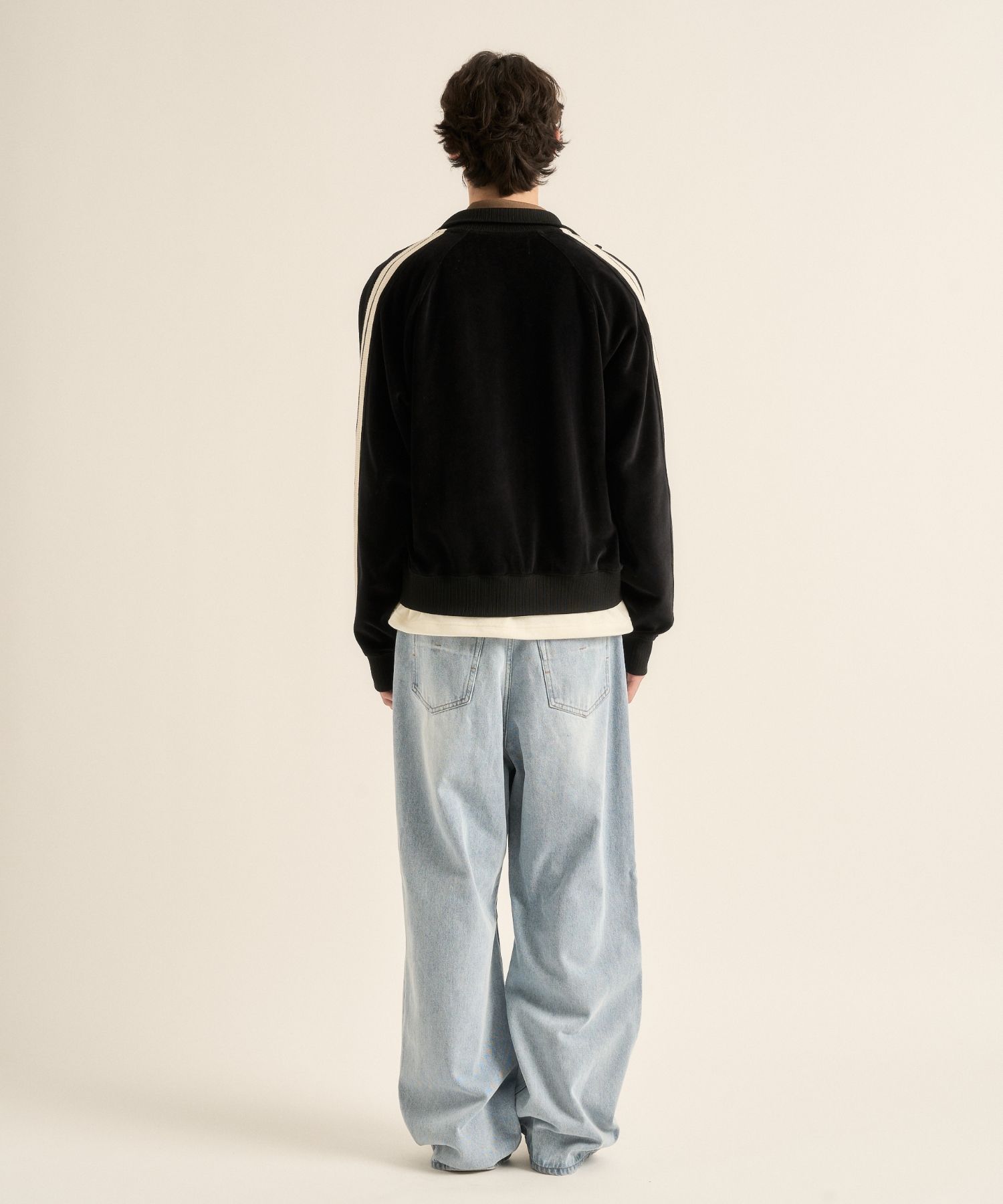 MUSINSA | SATUR Lawton Velour Track Jacket Black