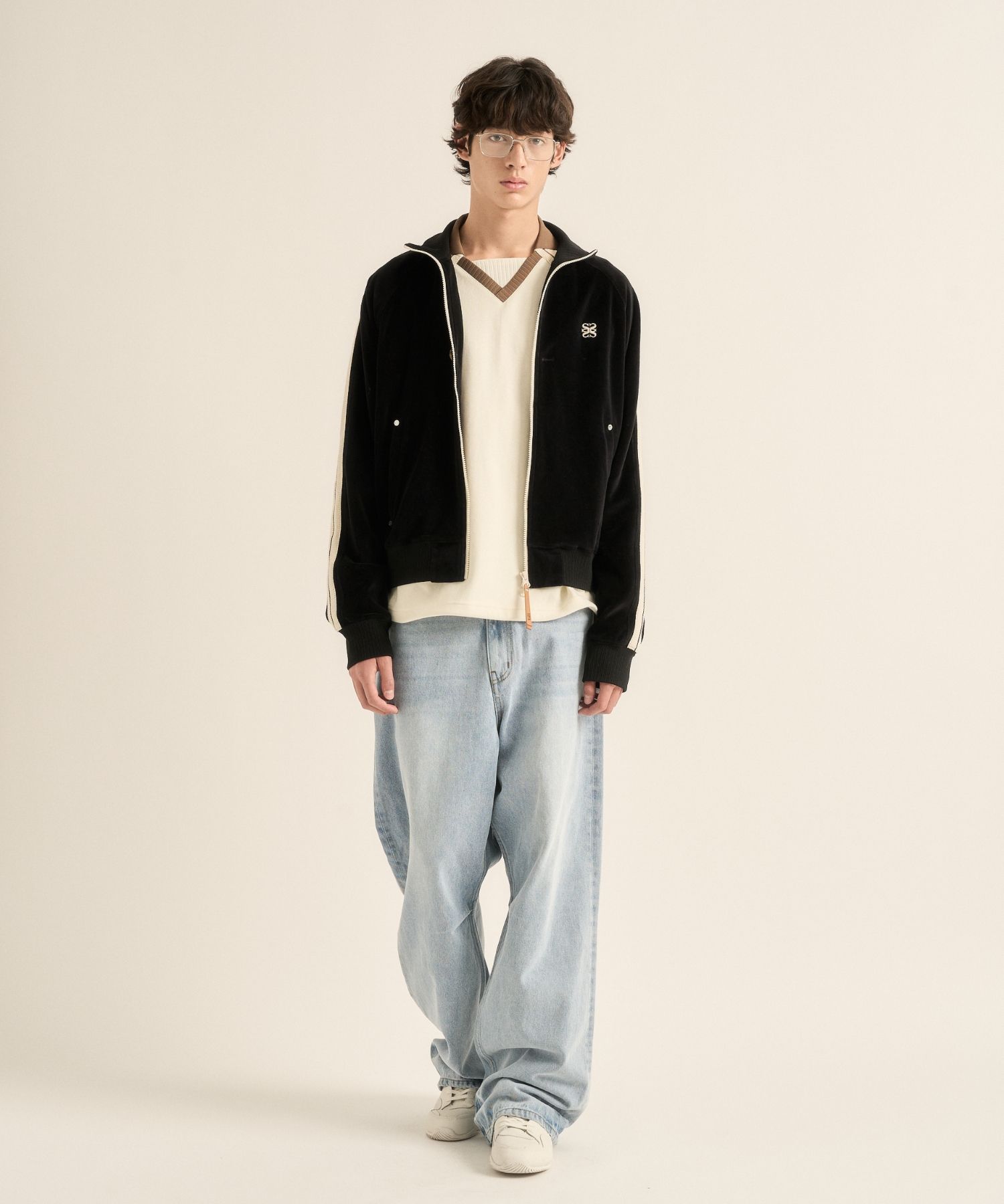 24FW★ SATUR ★LAWTON VELOUR TRACK ZIP-UP JACKET MUSINSA | SATUR Lawton Velour Track Zip-Up Jacket Navy