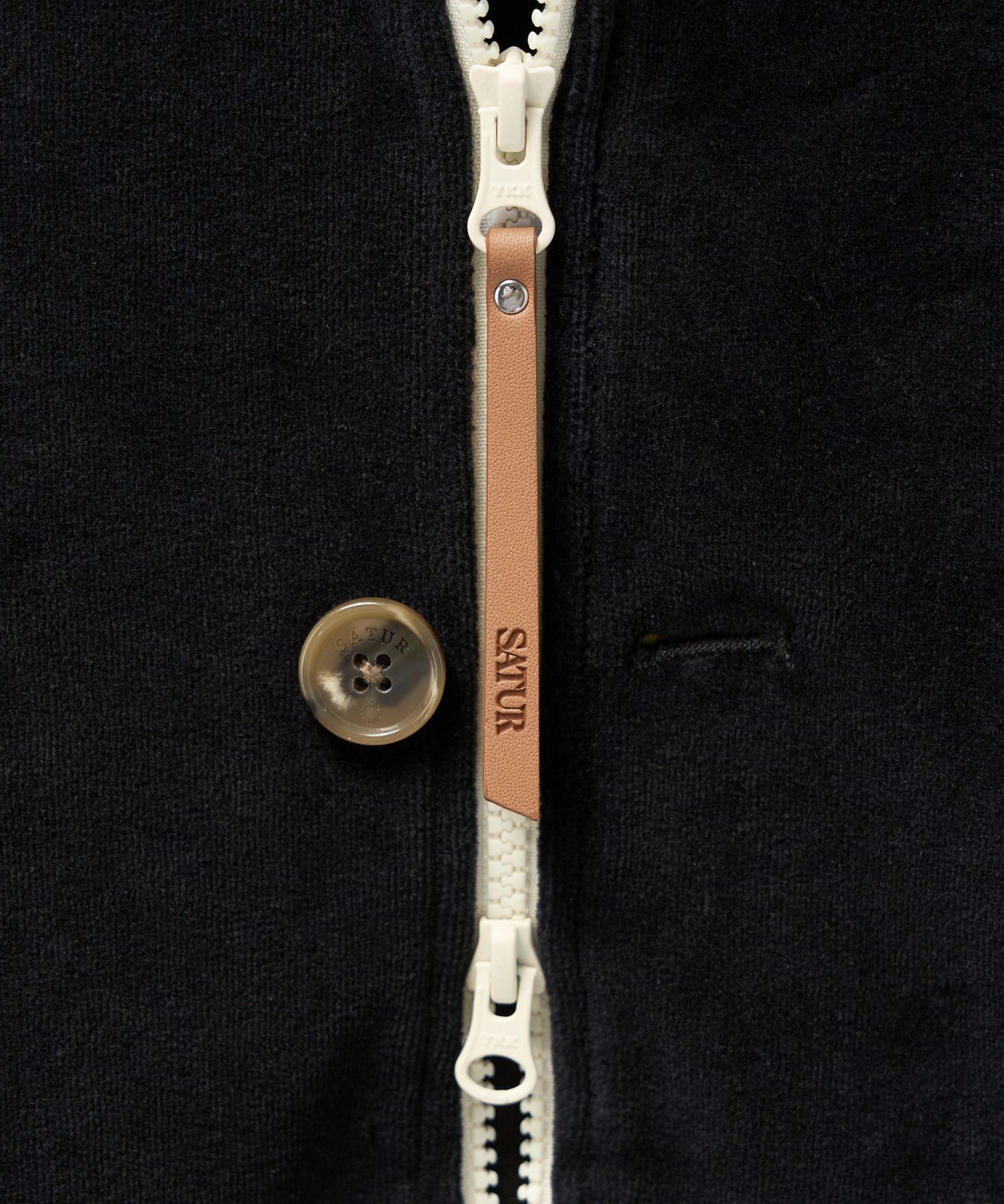 MUSINSA | SATUR Lawton Velour Track Jacket Black