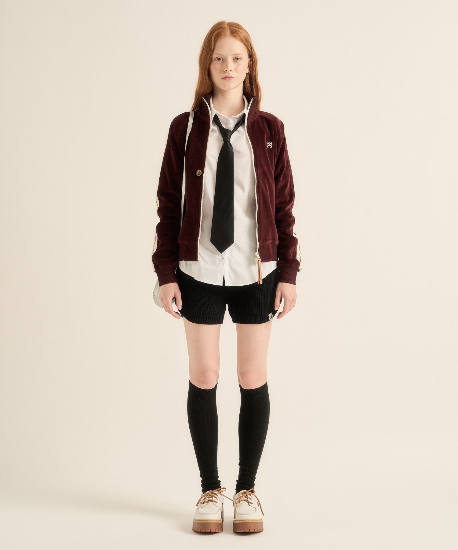 ジャケット SATUR (W) Lawton Velour Track Zip-Up Jacket Burgundy MUSINSA公式 | SATUR (W) Lawton Velour Track Zip-Up Jacket