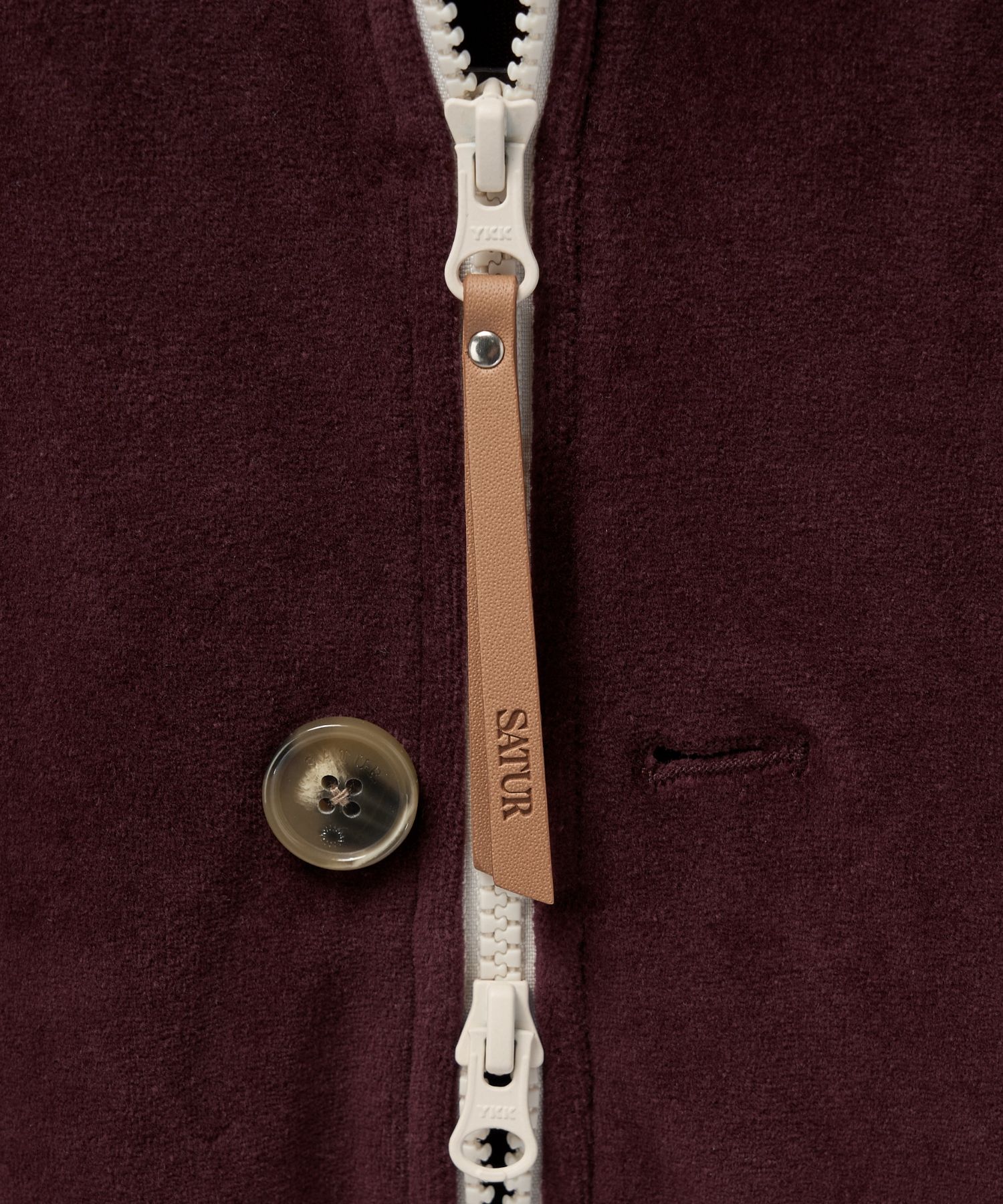 MUSINSA | SATUR (W) Lawton Velour Track Zip-Up Jacket Burgundy