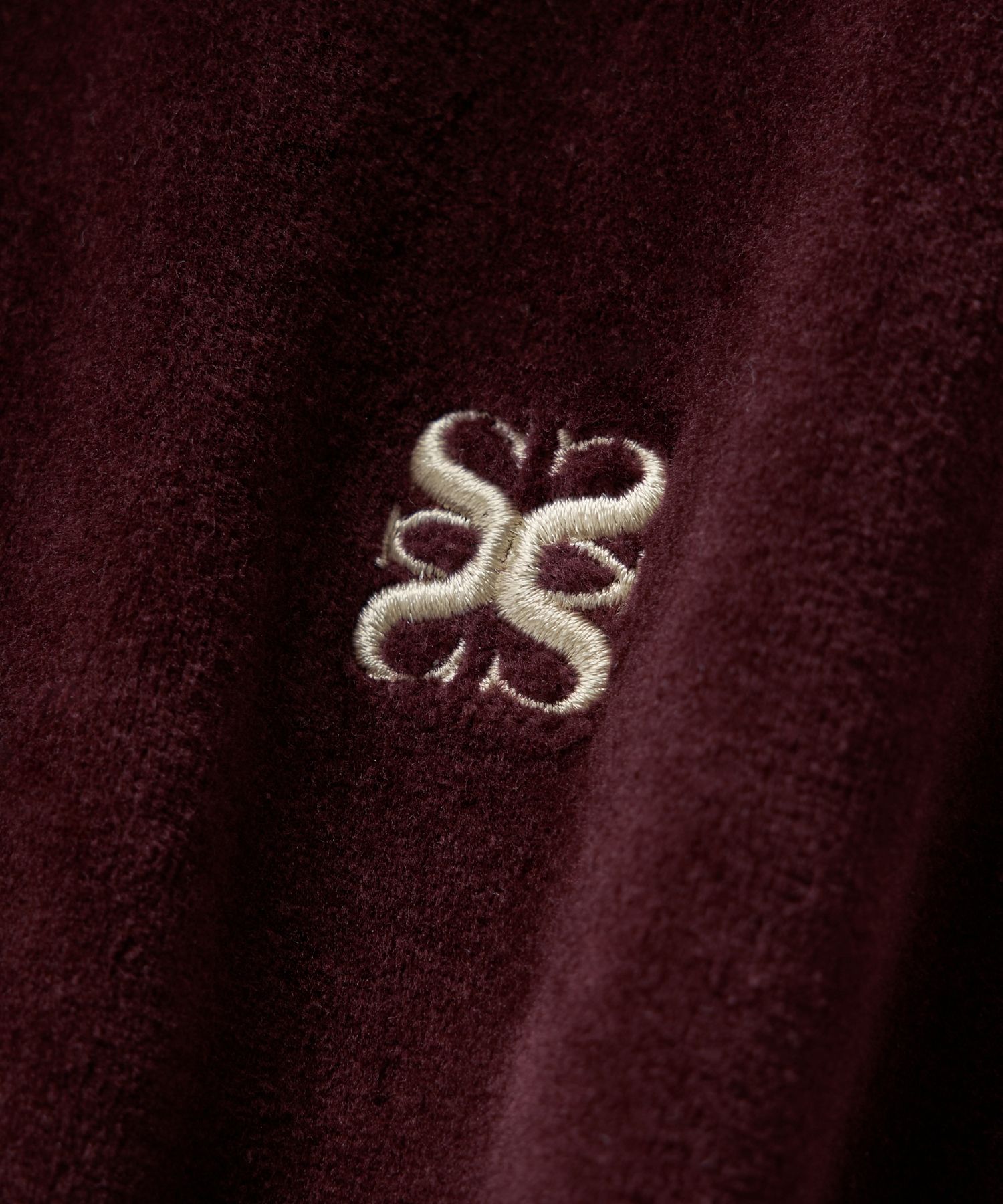 MUSINSA | SATUR (W) Lawton Velour Track Zip-Up Jacket Burgundy