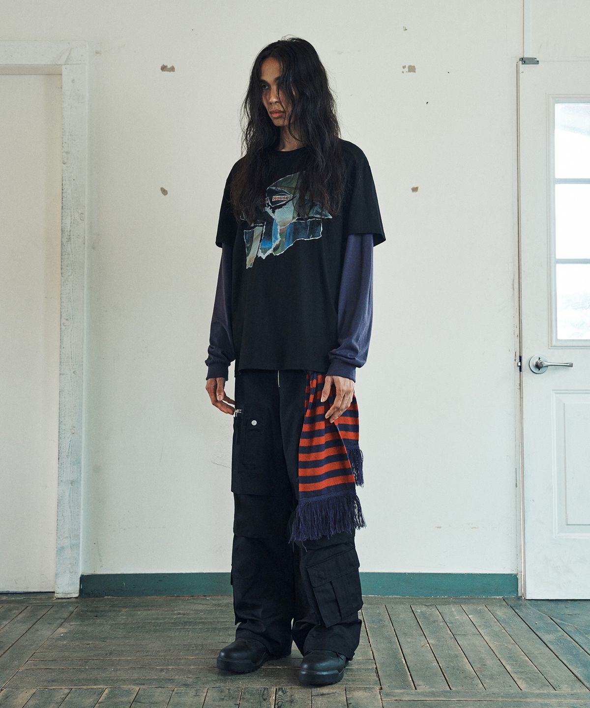 더바이닐하우스(THEVINYLHOUSE) MILITARY CARGO PANTS BLACK
