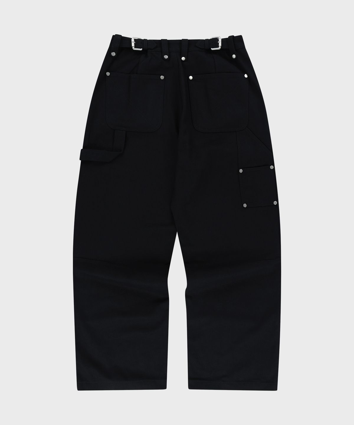 더바이닐하우스(THEVINYLHOUSE) STITCH DOUBLE KNEE PANTS BLACK