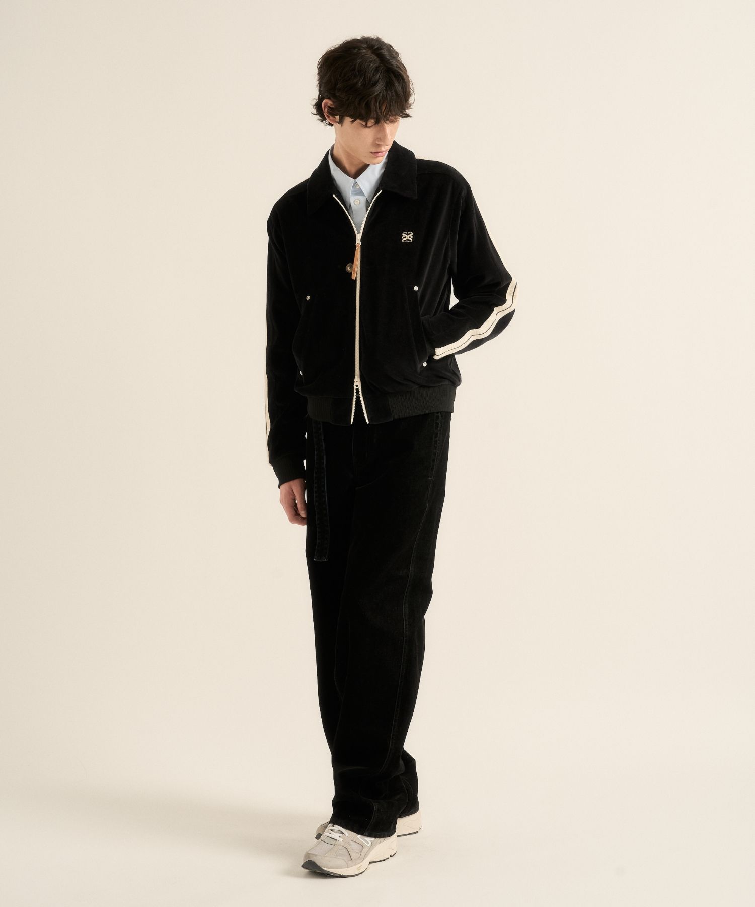 MUSINSA | SATUR (W) Lawton Velour Collar Jacket Black