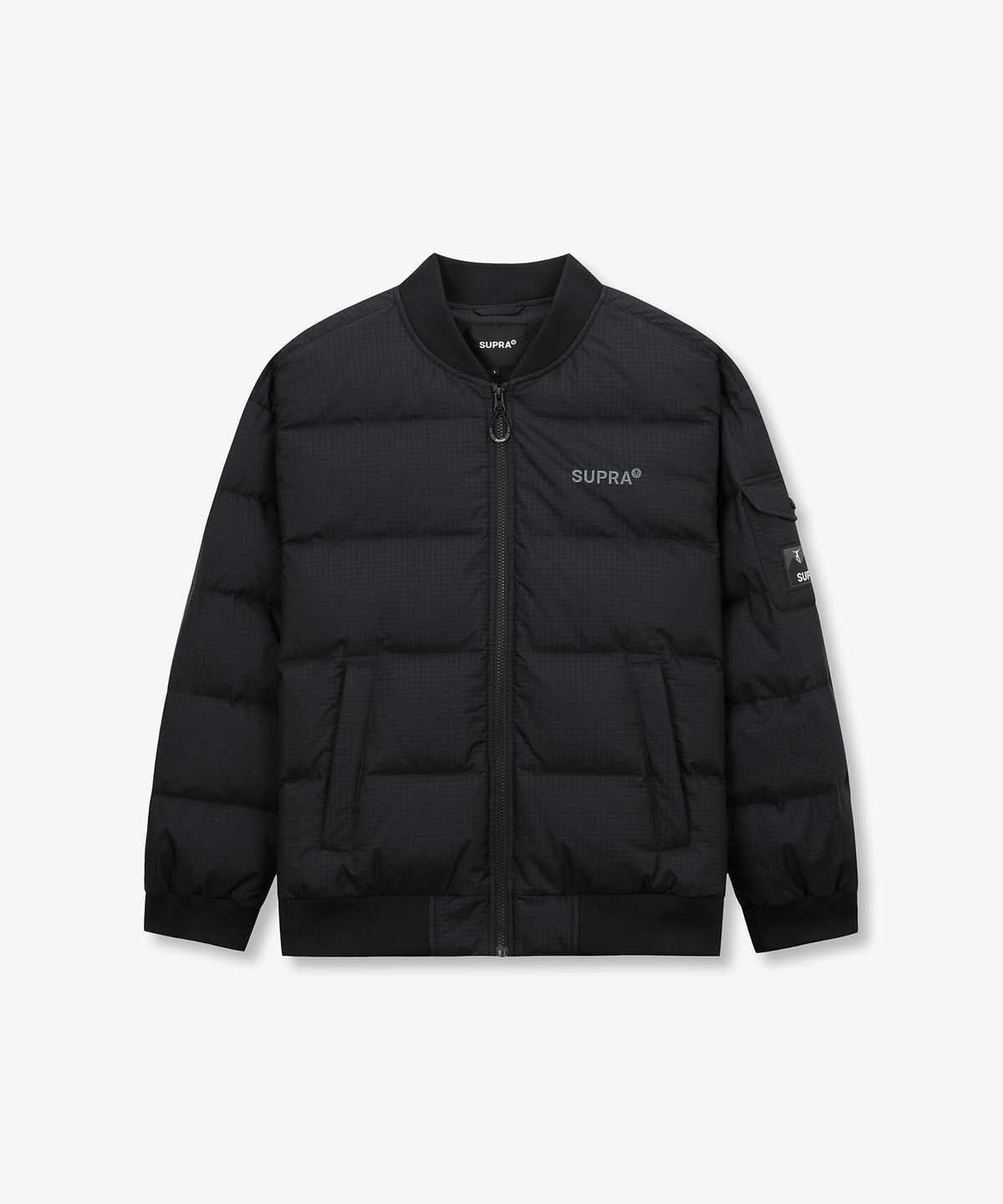 수프라(SUPRA) 립스탑 나일론 숏 다운 자켓(BLACK)