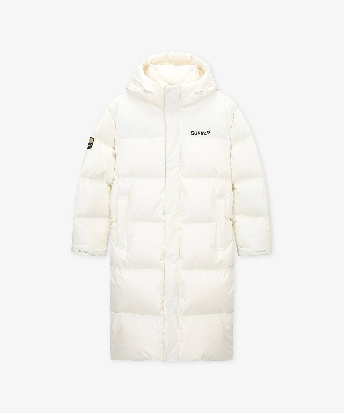 수프라(SUPRA) 립스탑 배색 롱 다운 자켓(IVORY)