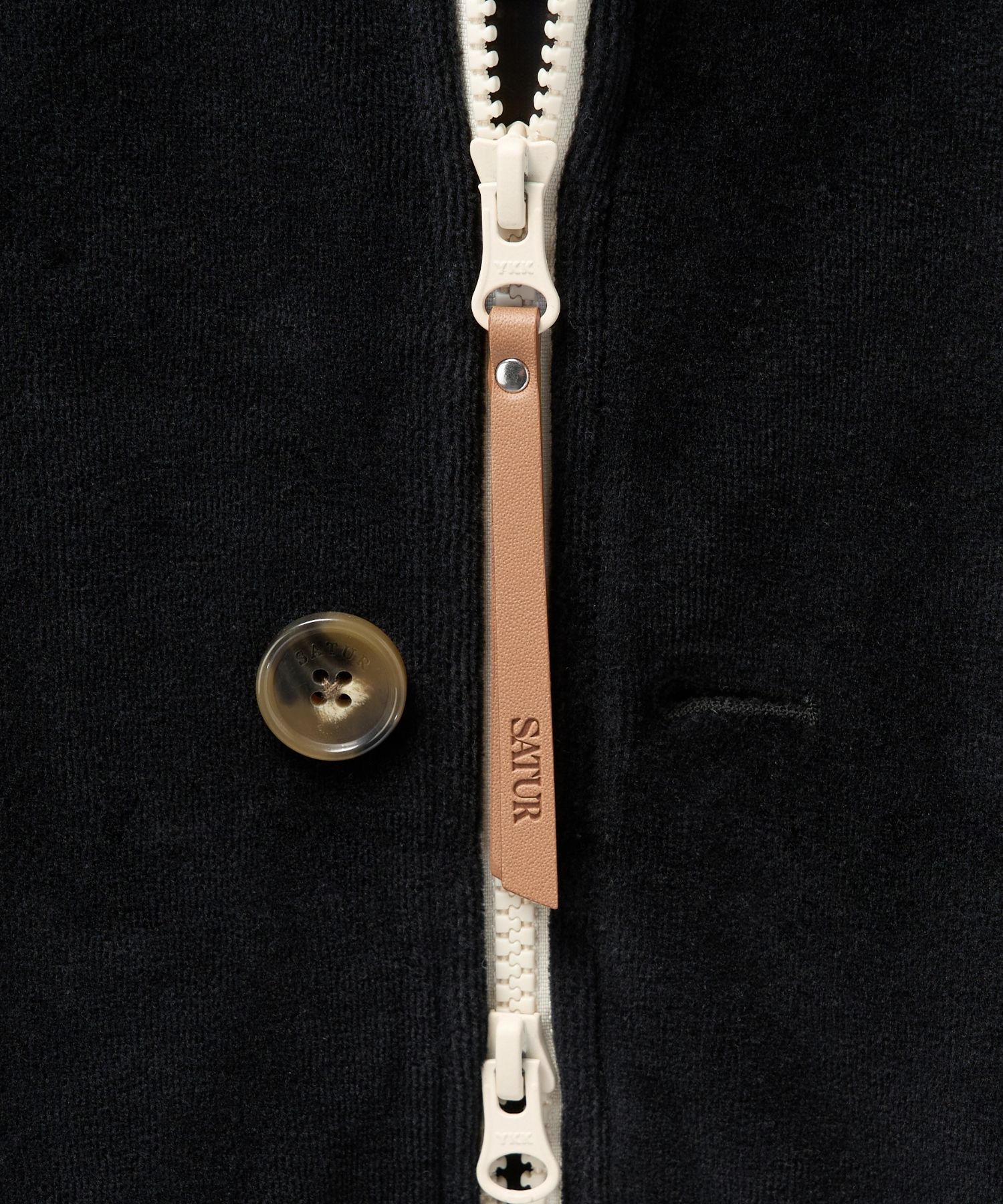 MUSINSA | SATUR Lawton Velour Collar Jacket Black