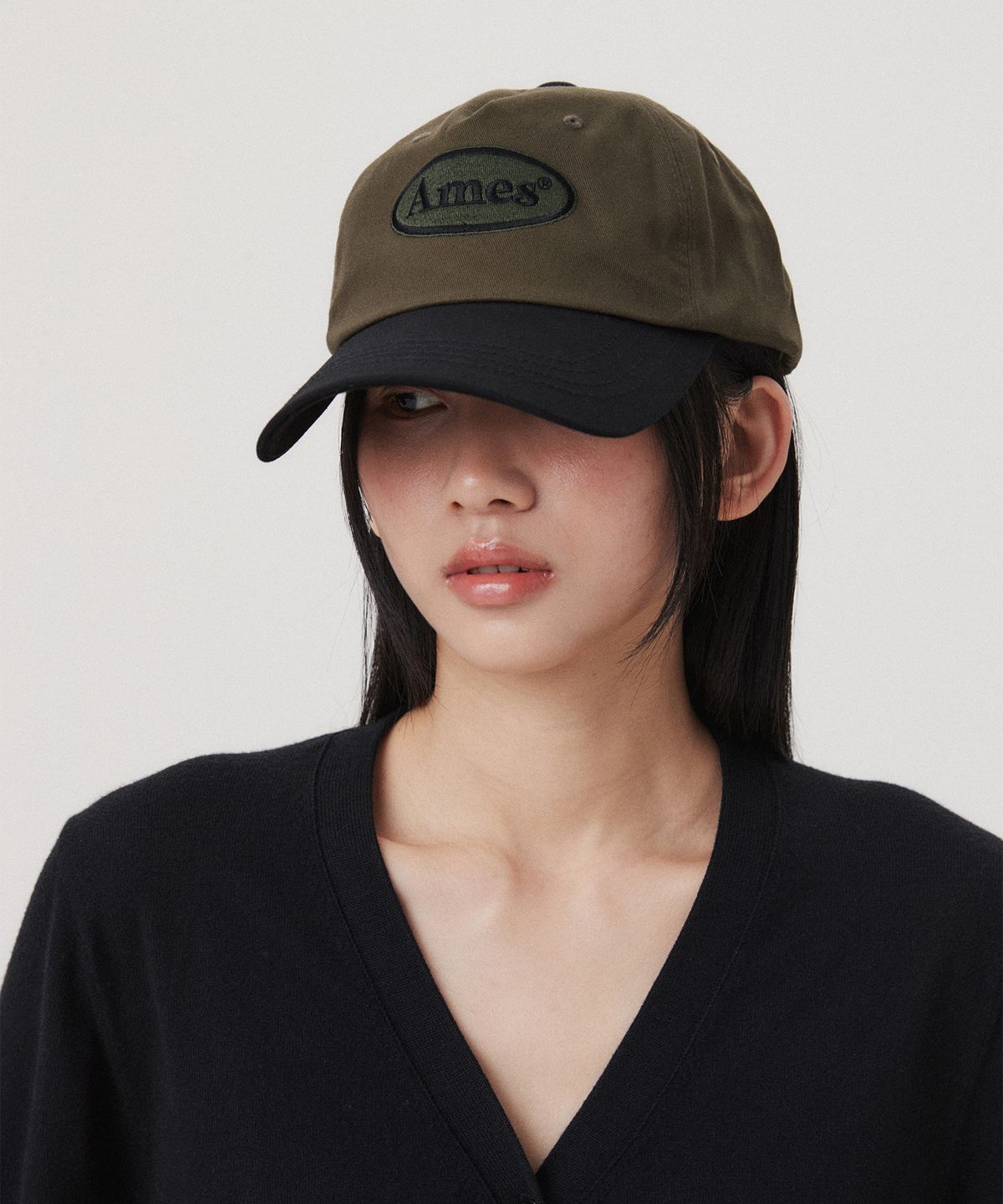 아메스 월드와이드(AMES-WORLDWIDE) SYMBOL LOGO TWOTONE BALL CAP KHAKI