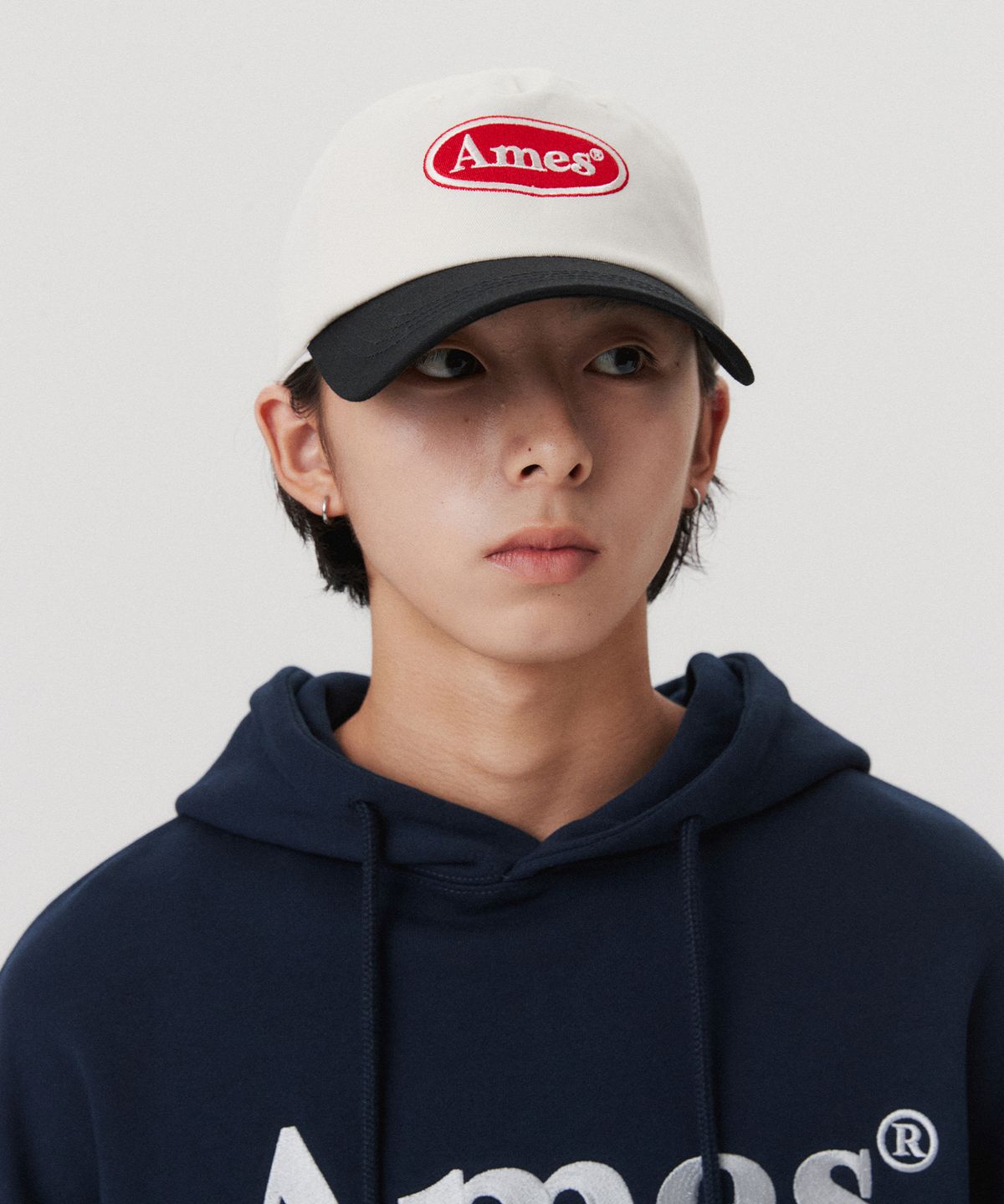 아메스 월드와이드(AMES-WORLDWIDE) SYMBOL LOGO TWOTONE BALL CAP CREAM