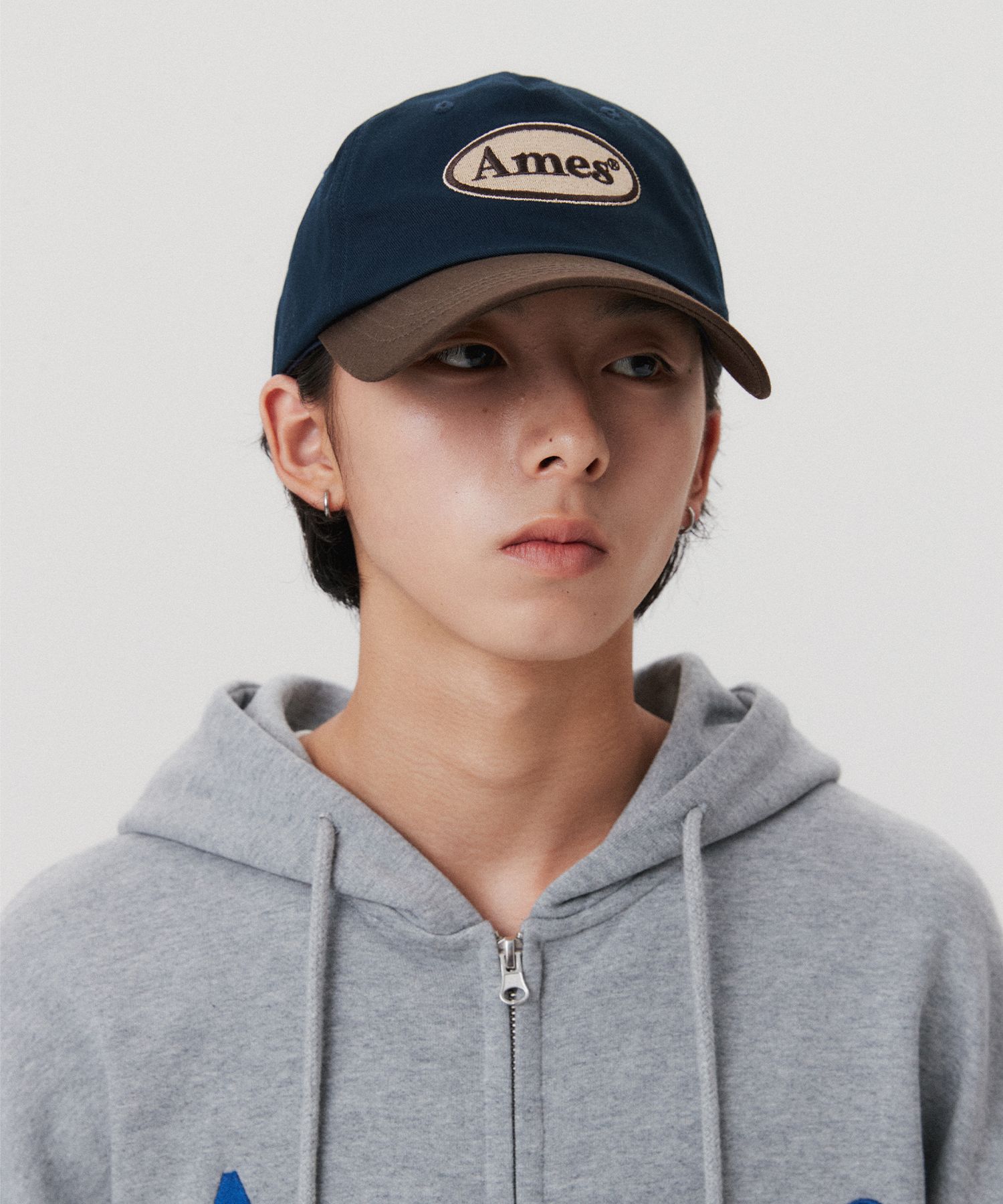 MUSINSA公式 | AMES-WORLDWIDE SYMBOL LOGO TWOTONE BALL CAP NAVY