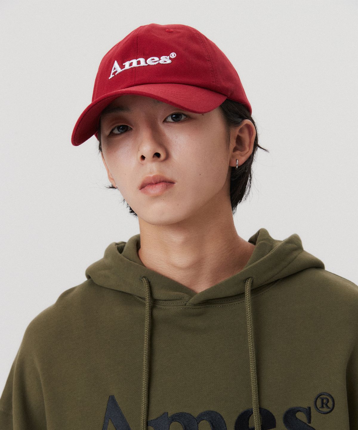 아메스 월드와이드(AMES-WORLDWIDE) BASIC LOGO BALL CAP BURGUNDY