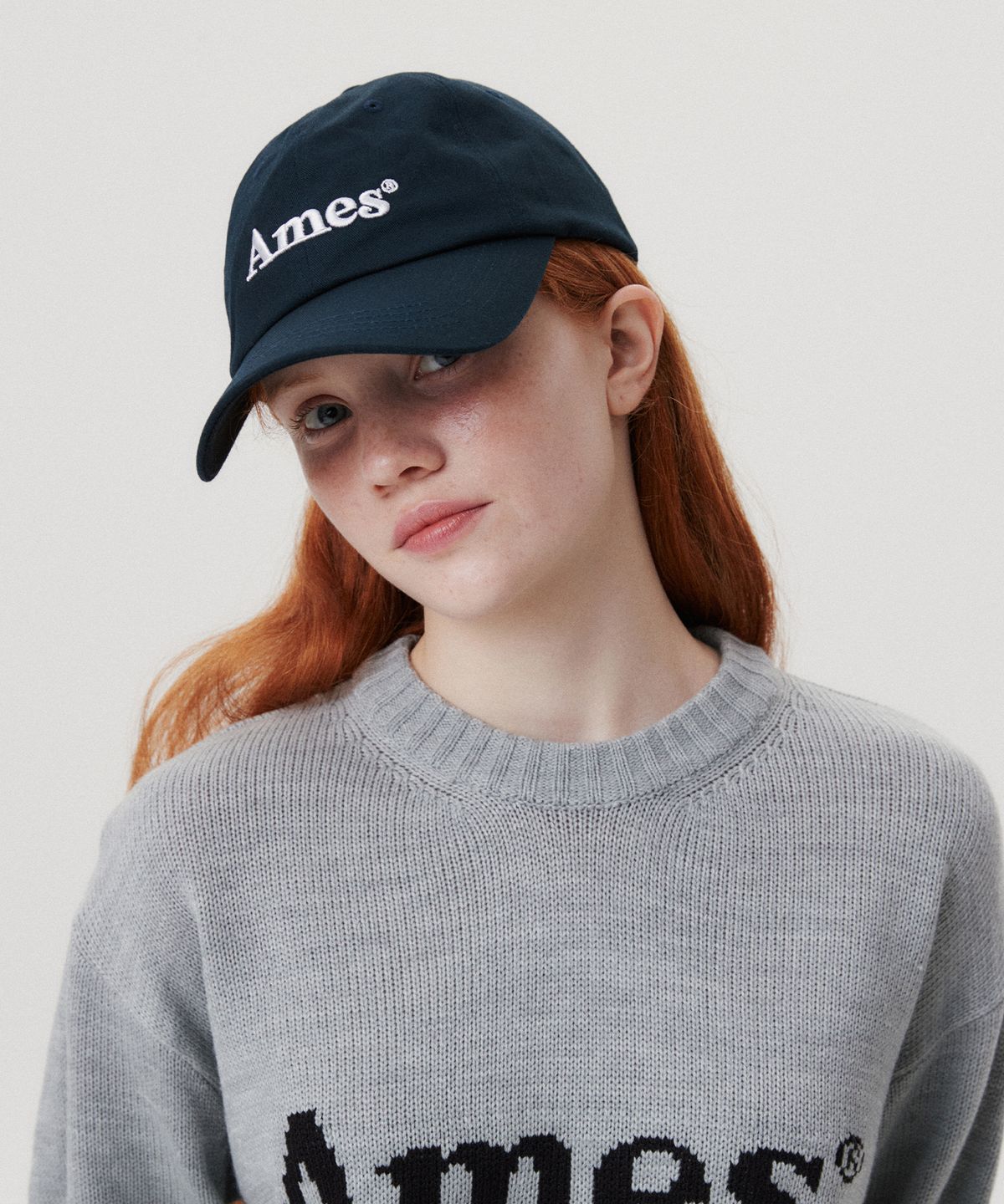 아메스 월드와이드(AMES-WORLDWIDE) BASIC LOGO BALL CAP NAVY