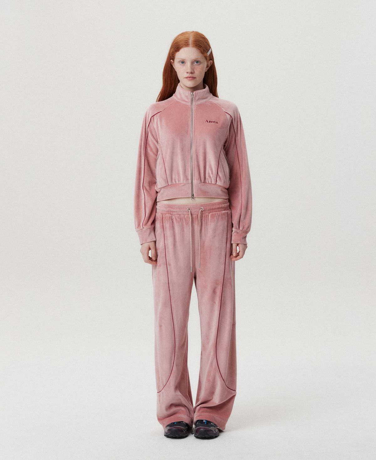 아메스 월드와이드(AMES-WORLDWIDE) VELOUR TRACK PANTS PINK