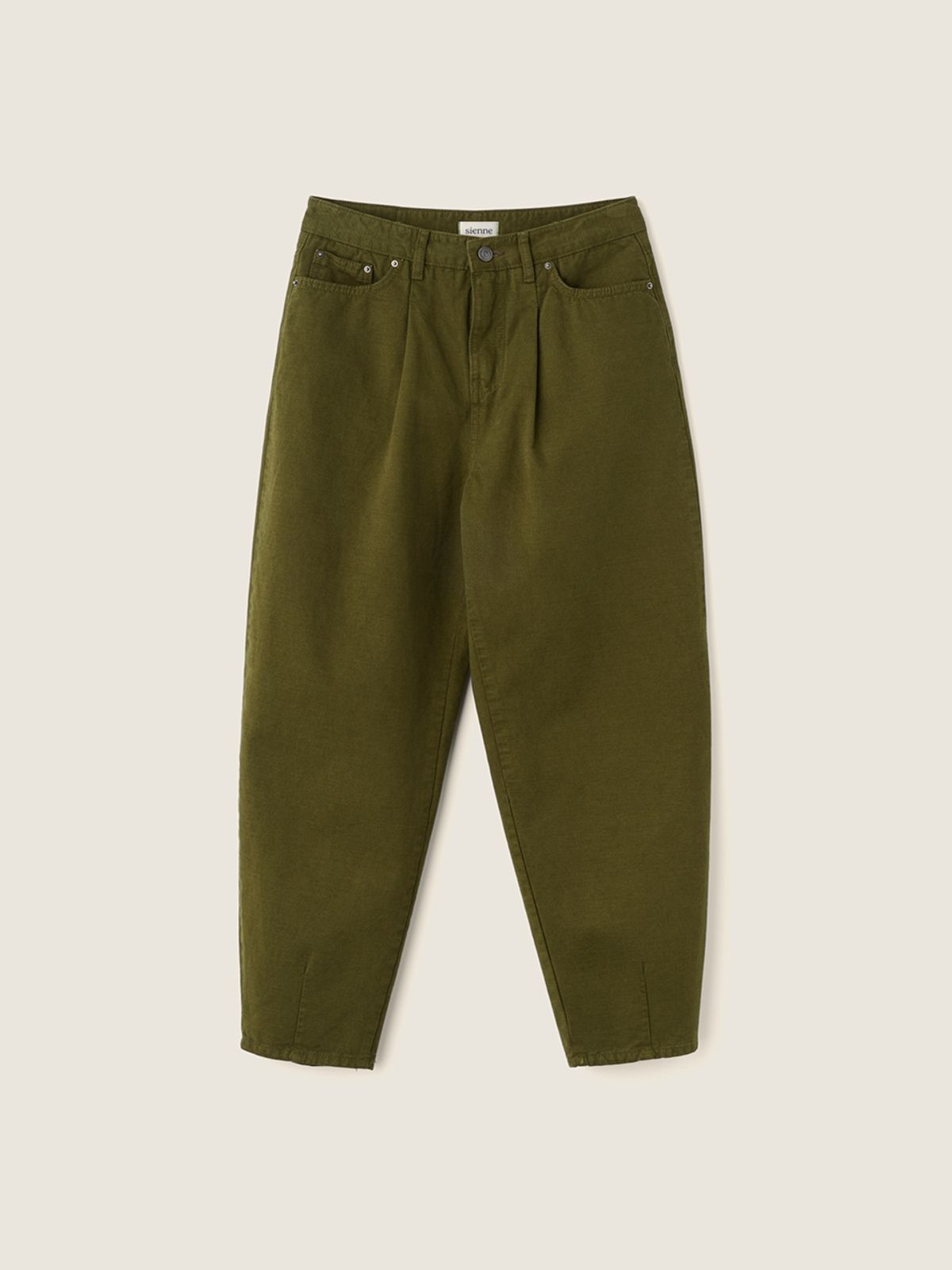 시엔느(SIENNE) Curved Dyeing Pants (Khaki)