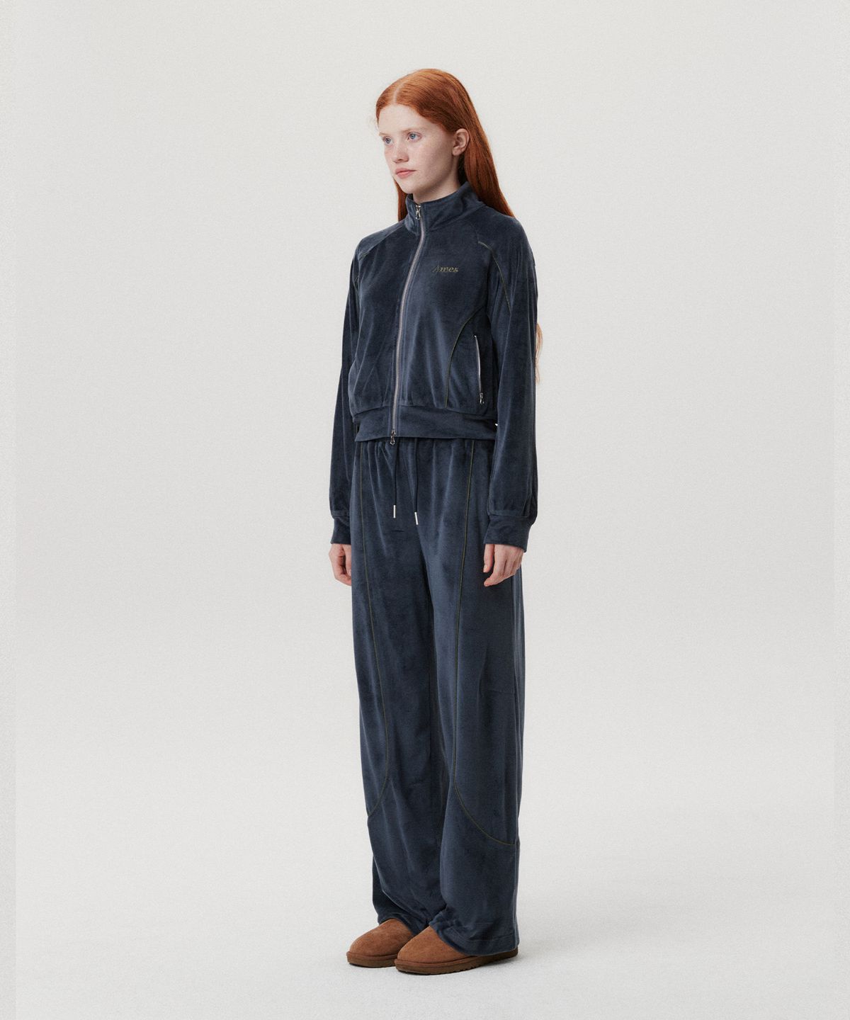 아메스 월드와이드(AMES-WORLDWIDE) AMES VELOUR TRACK ZIPUP CHARCOAL