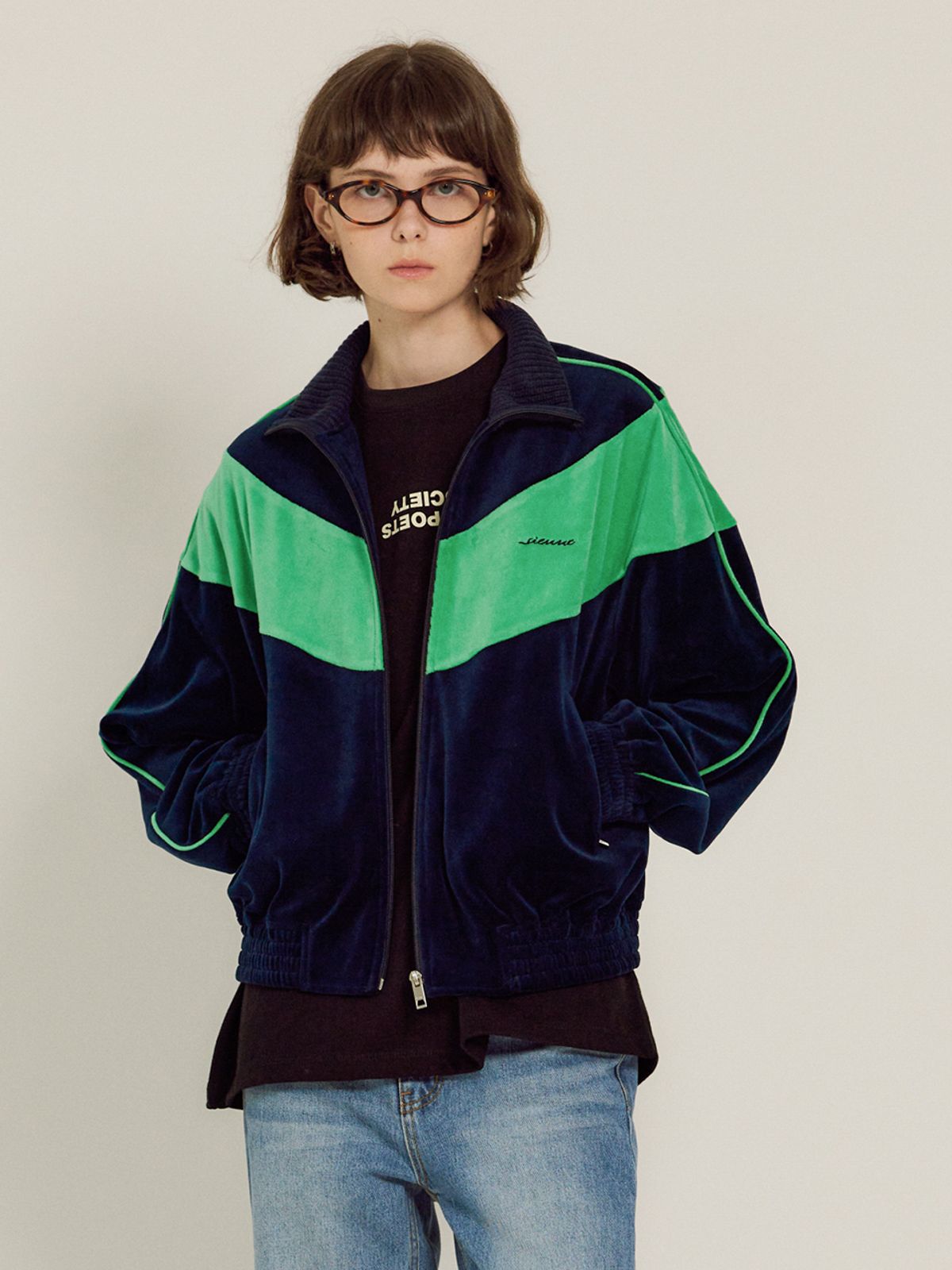 시엔느(SIENNE) Lyon Track Jacket (Navy)