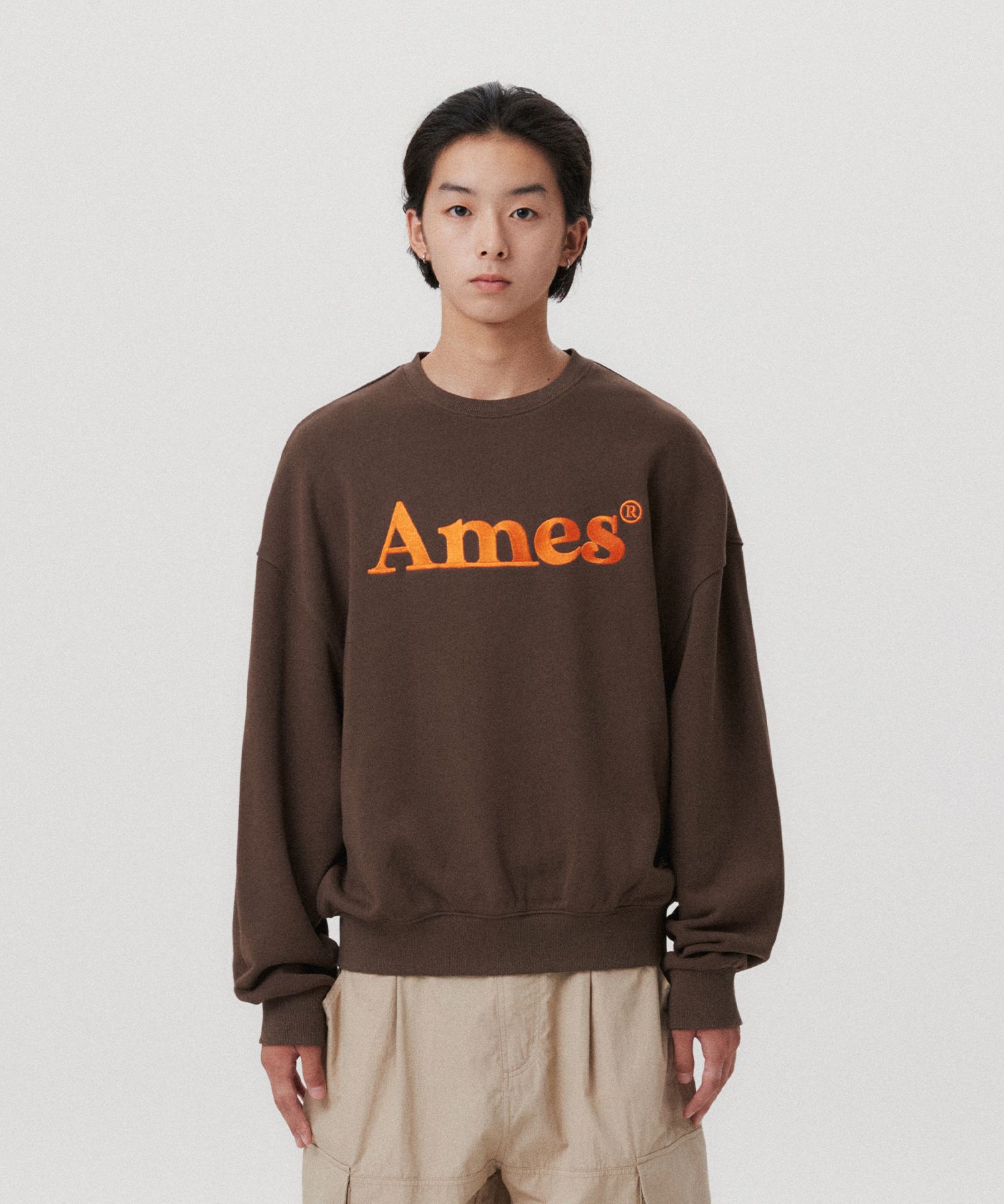 ★AMES-WORLDWIDE★BASIC LOGO SWEATSHIRT BROWN★正規品/送料込 MUSINSA | AMES-WORLDWIDE BASIC LOGO SWEATSHIRT BROWN