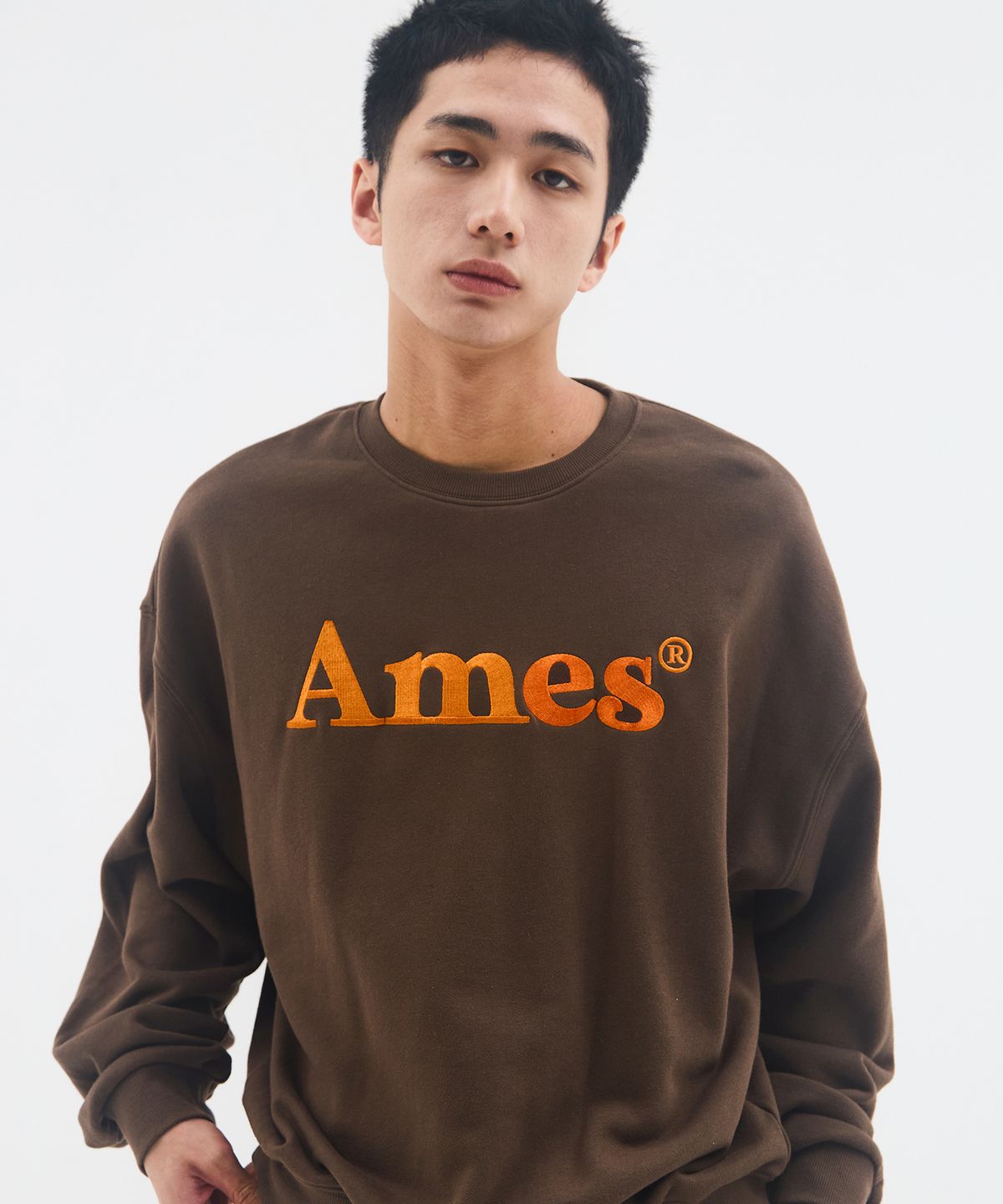 아메스 월드와이드(AMES-WORLDWIDE) BASIC LOGO SWEATSHIRT BROWN