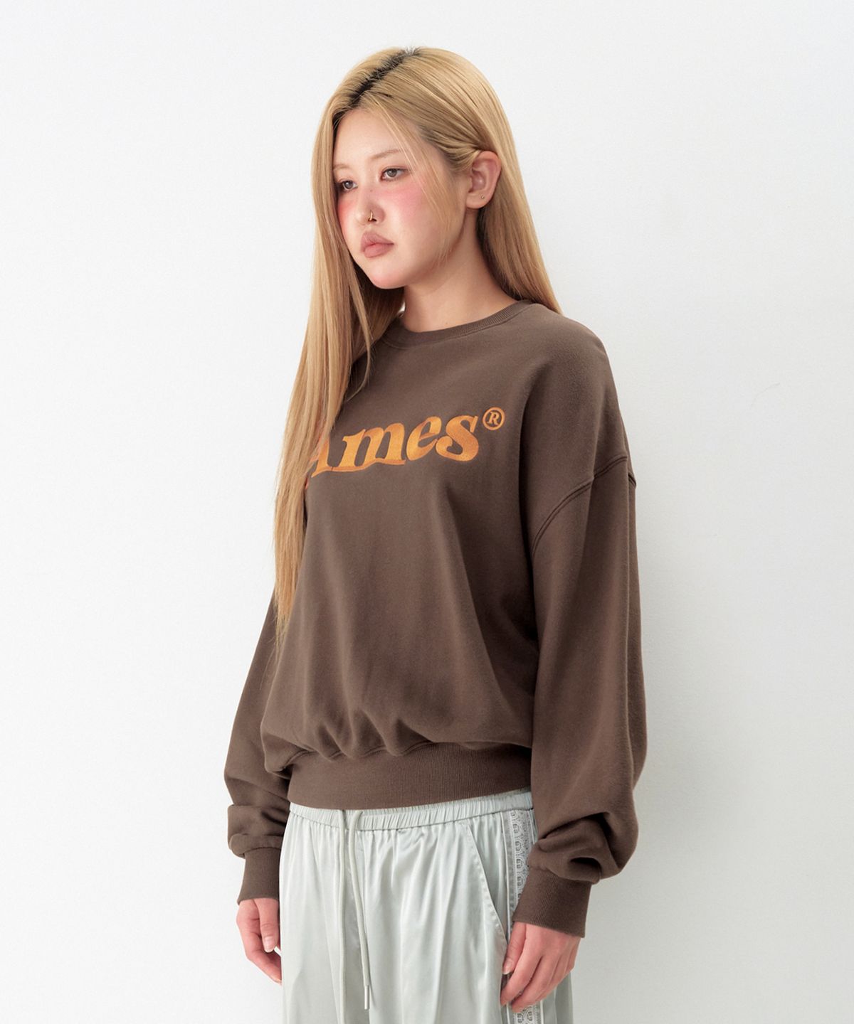 아메스 월드와이드(AMES-WORLDWIDE) BASIC LOGO SWEATSHIRT BROWN