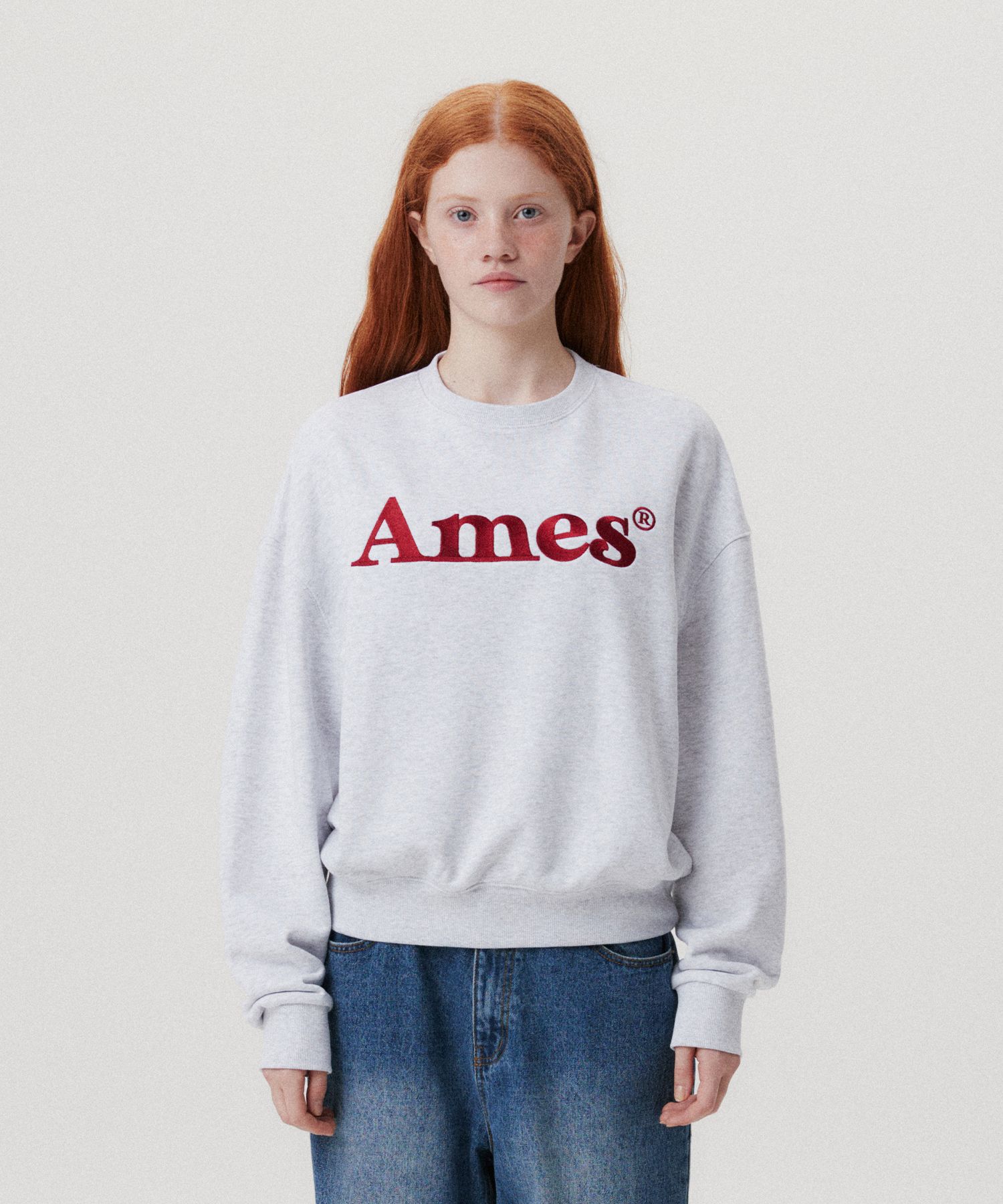 AMES-WORLDWIDE★Unisex★BASIC LOGO SWEATSHIRT MUSINSA | AMES-WORLDWIDE BASIC LOGO SWEATSHIRT LIGHT GRAY