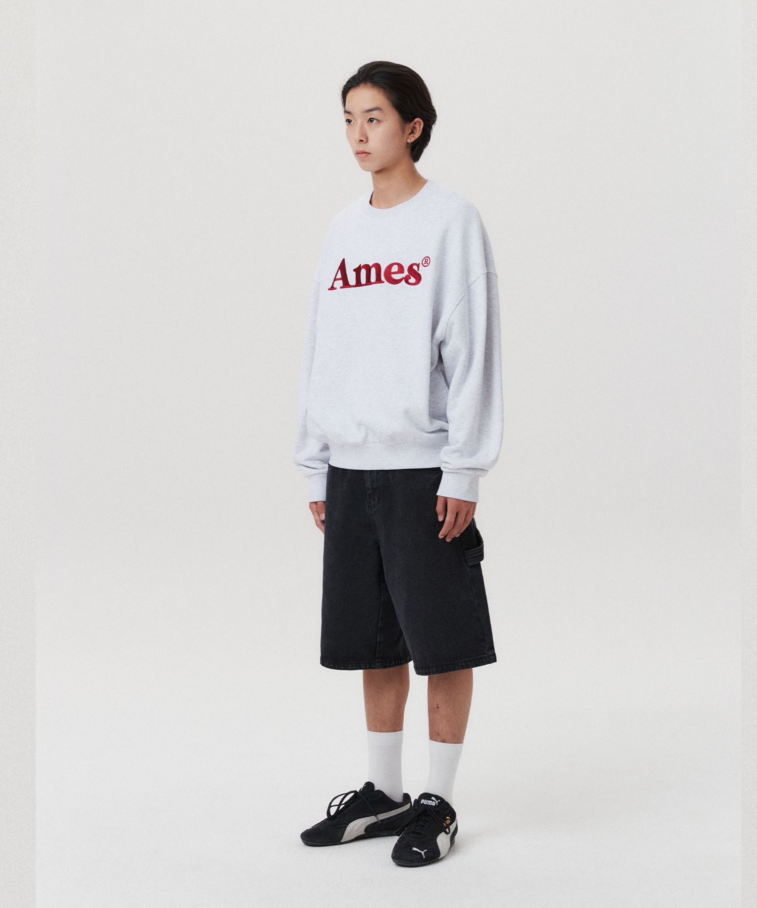AMES-WORLDWIDE★Unisex★BASIC LOGO SWEATSHIRT MUSINSA公式 | AMES-WORLDWIDE LEISURE TIME LOGO SWEATSHIRT