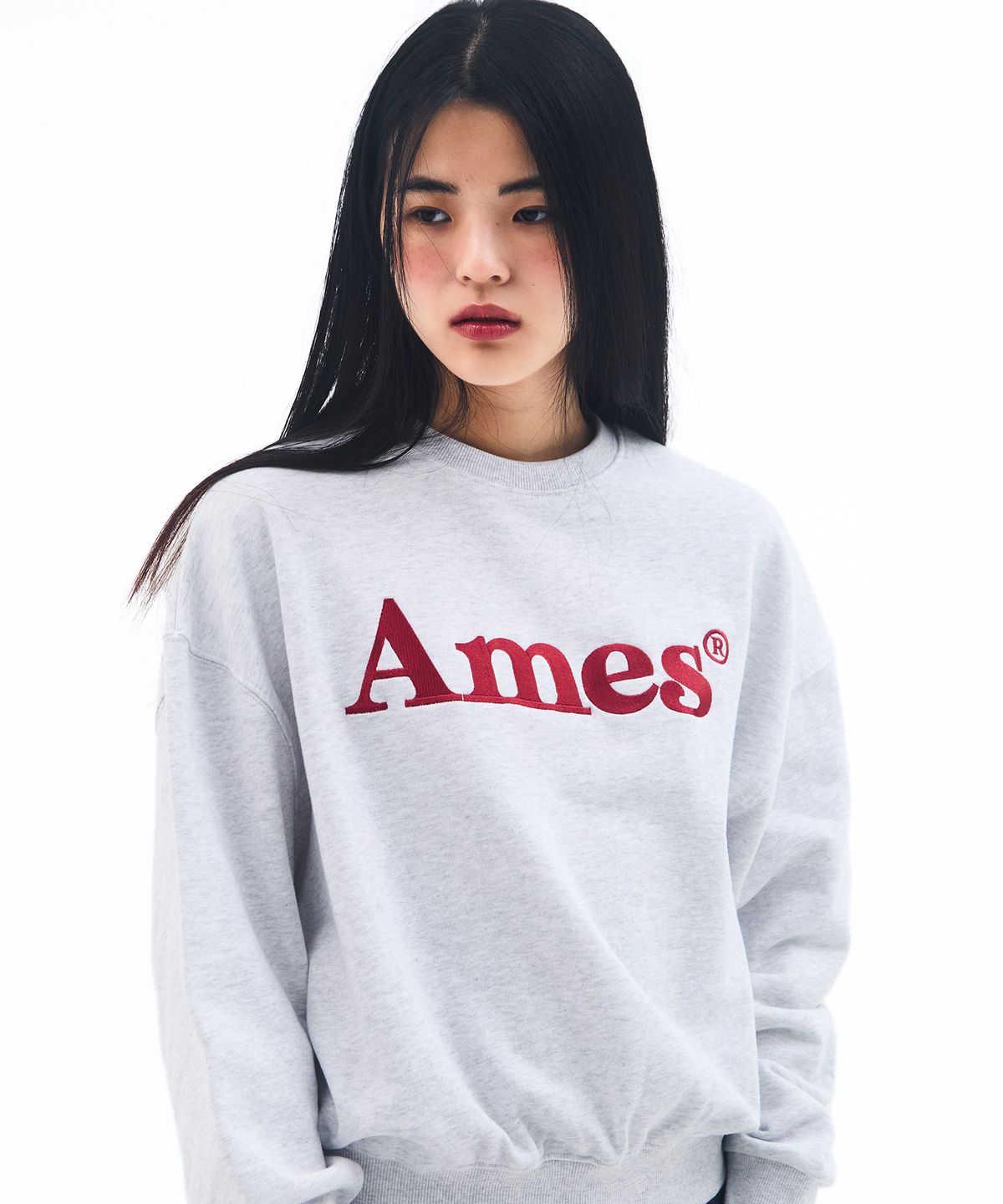 아메스 월드와이드(AMES-WORLDWIDE) BASIC LOGO SWEATSHIRT LIGHT GREY